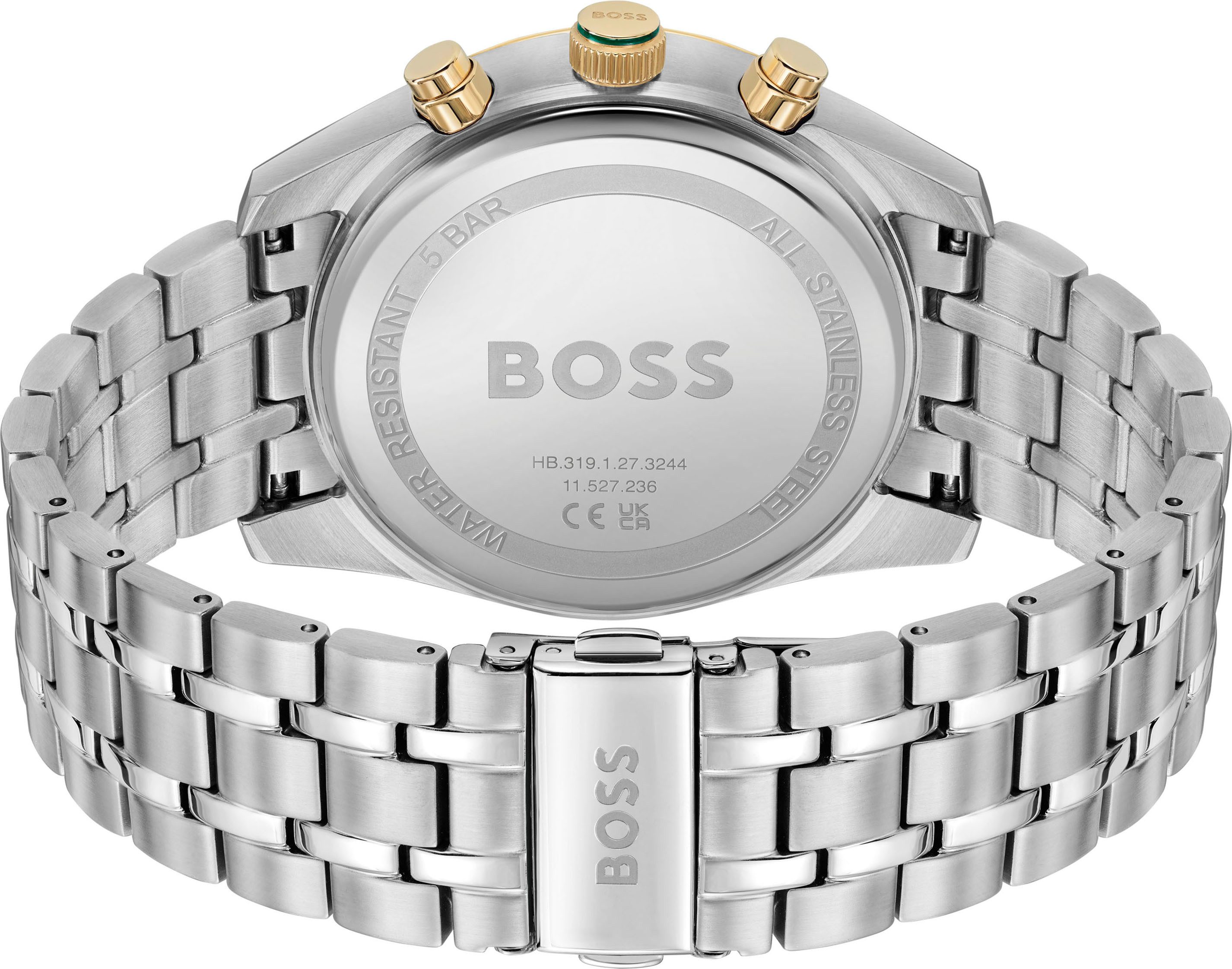 Boss Chronograaf SKYTRAVELLER Quartzhorloge, horloge, herrenuur, leren band, analoog, dag