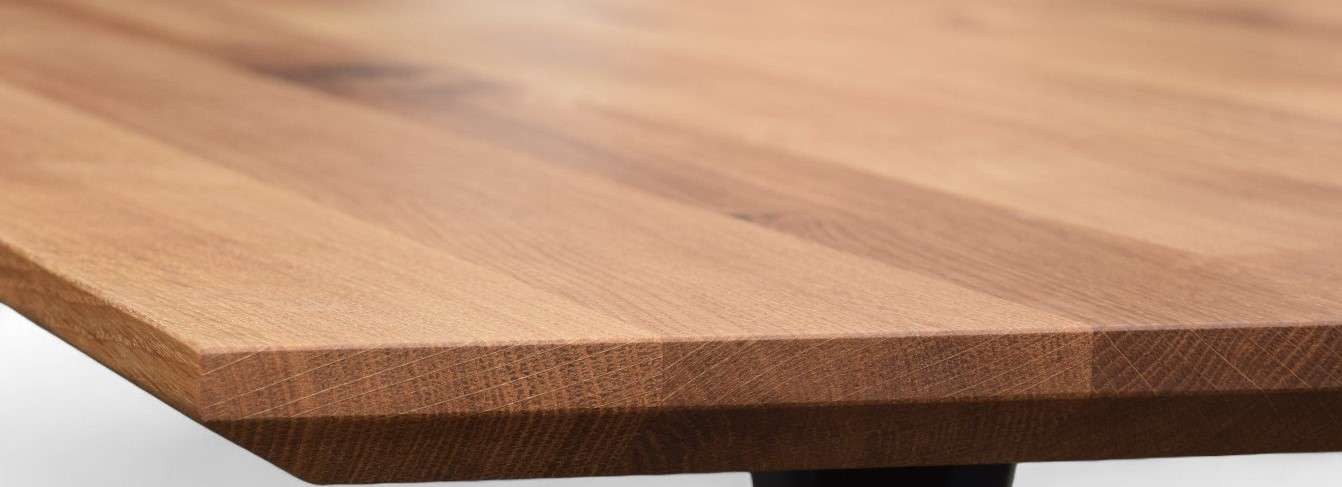 Home affaire Eettafel Talwiese keukentafel, U-vorm metalen frame, massief gewild eikenhout, geolied