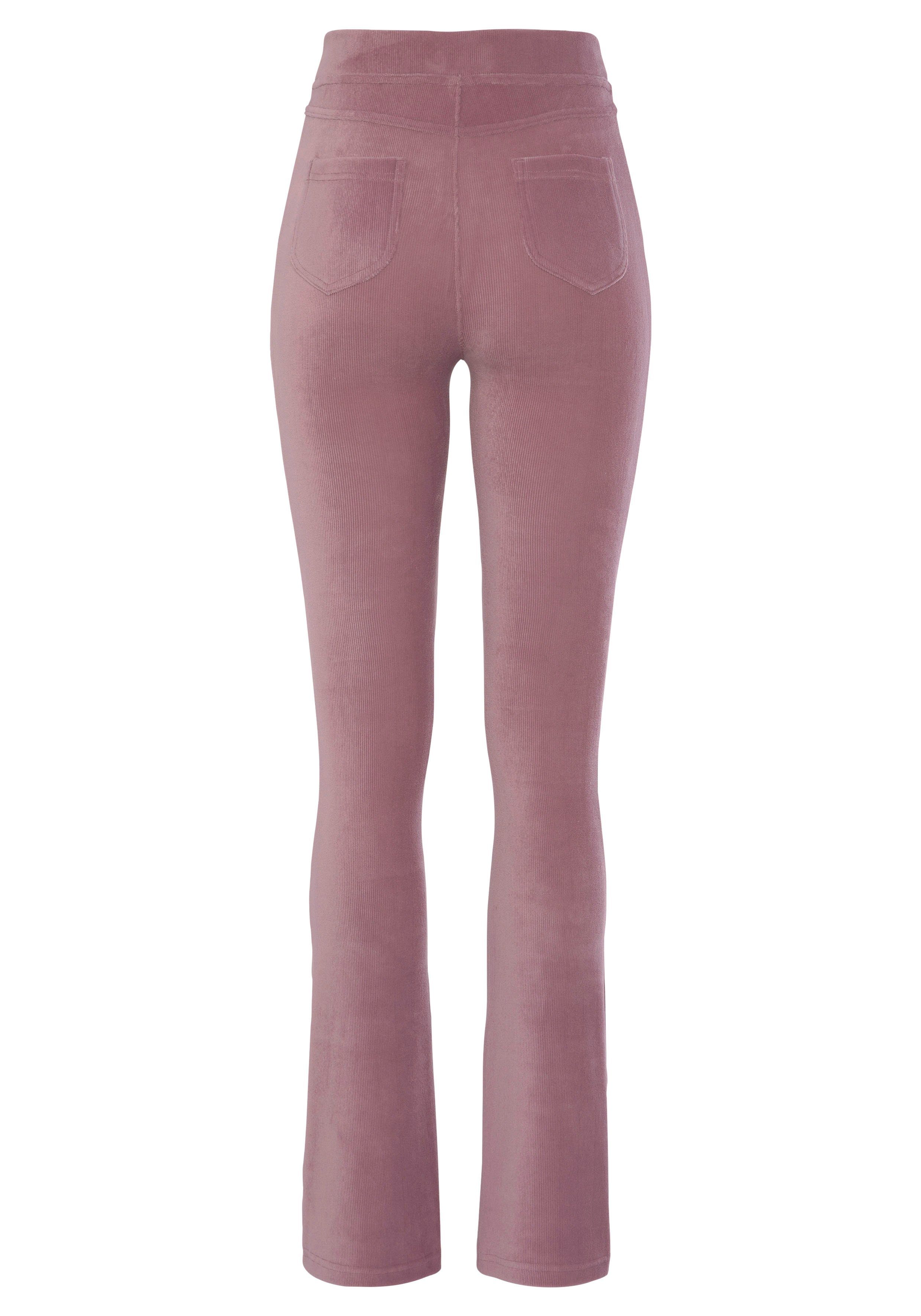 Lascana Jazzpants uit zacht materiaal in cordlook, loungewear