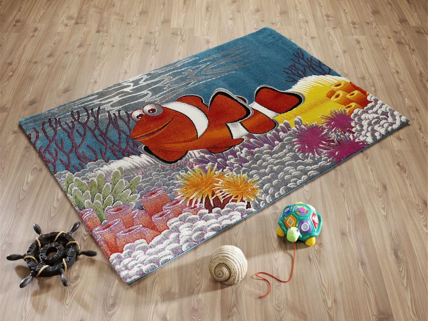 OCI DIE TEPPICHMARKE Kindervloerkleed Kidsclub Memo Aquariumvissen, laagpolig kindertapijt