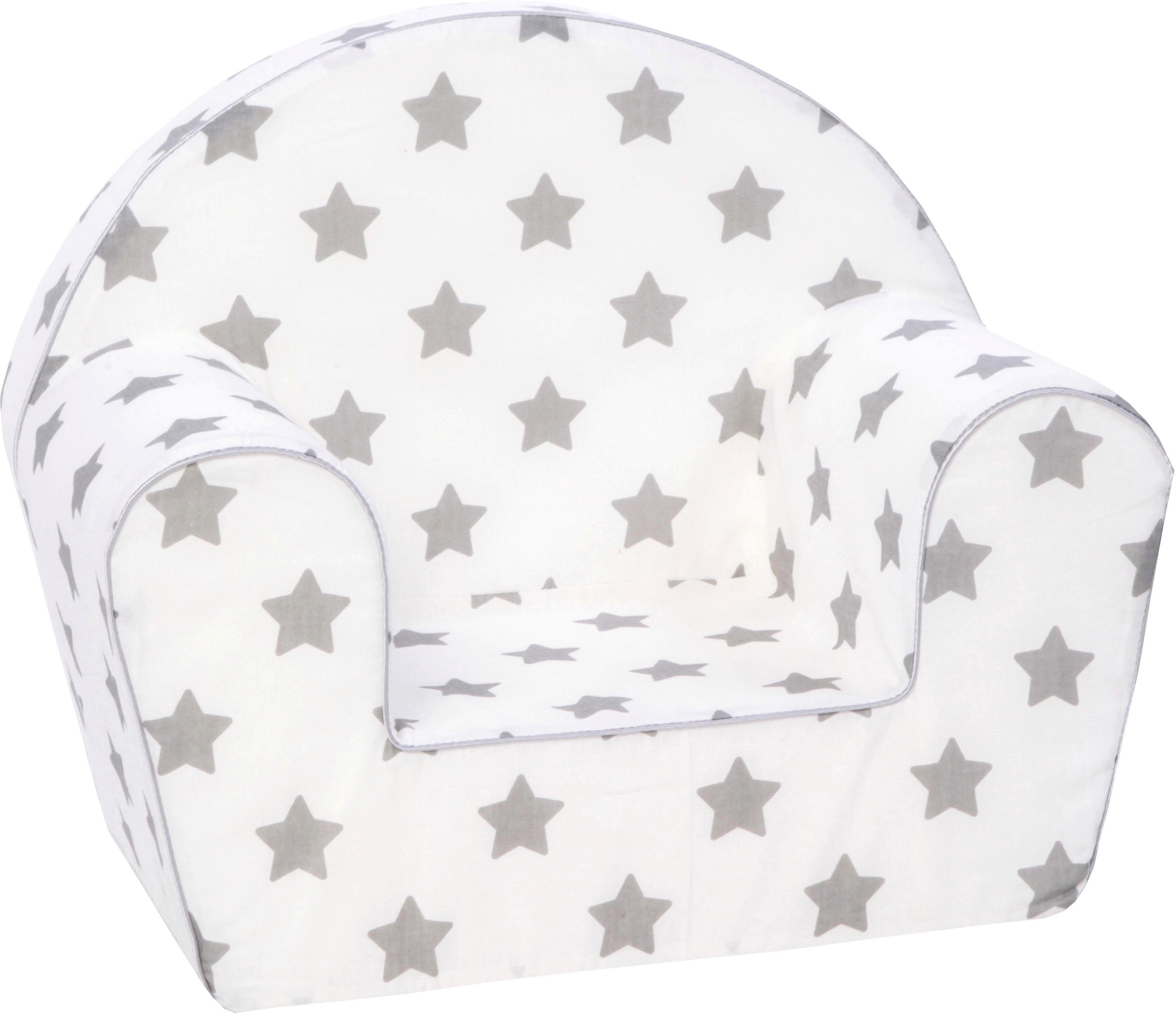 Knorrtoys® Fauteuil White Grey Stars voor kinderen, made in europe