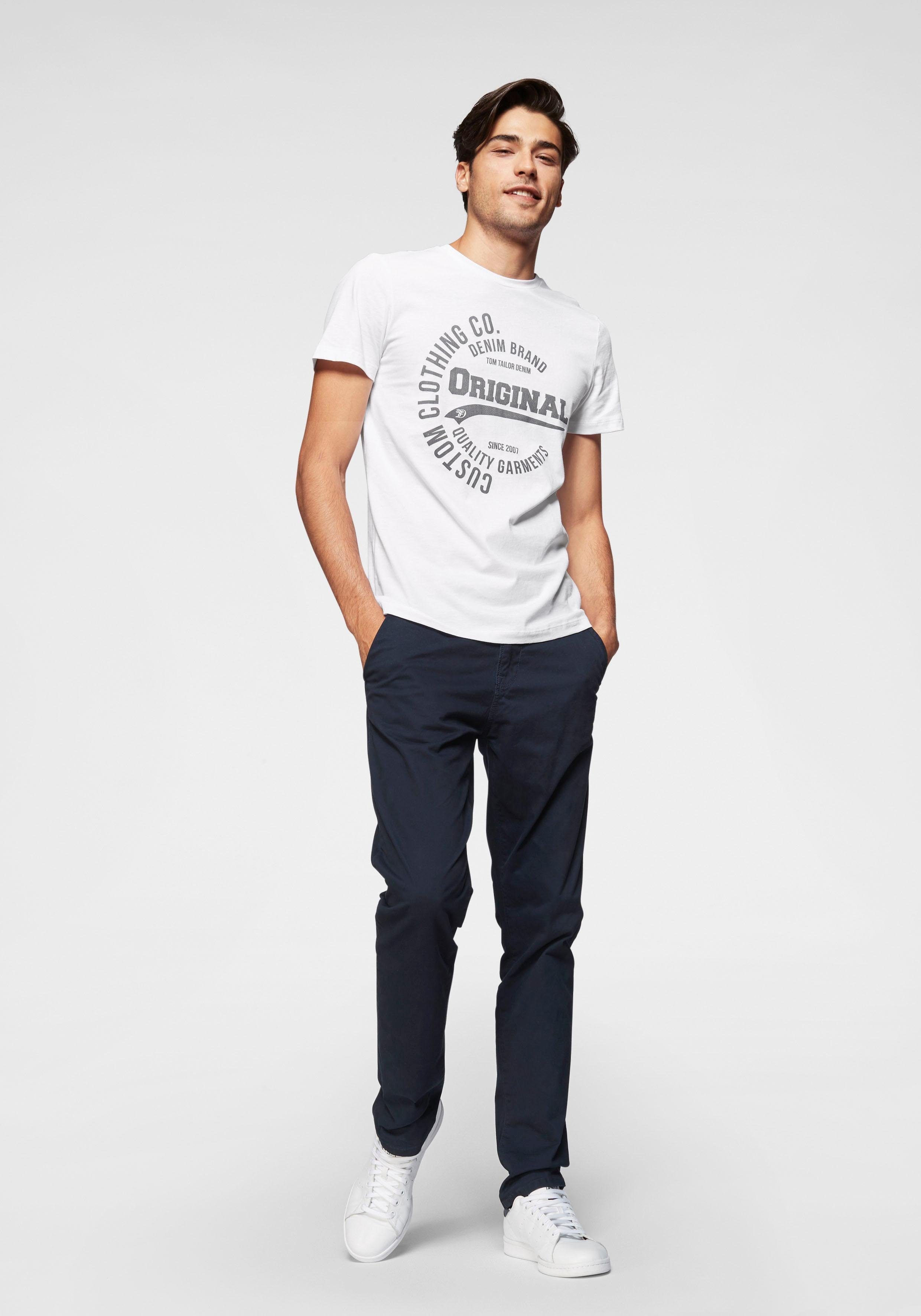 Tom Tailor Denim Chino licht voorgewassen (set, Met riem)