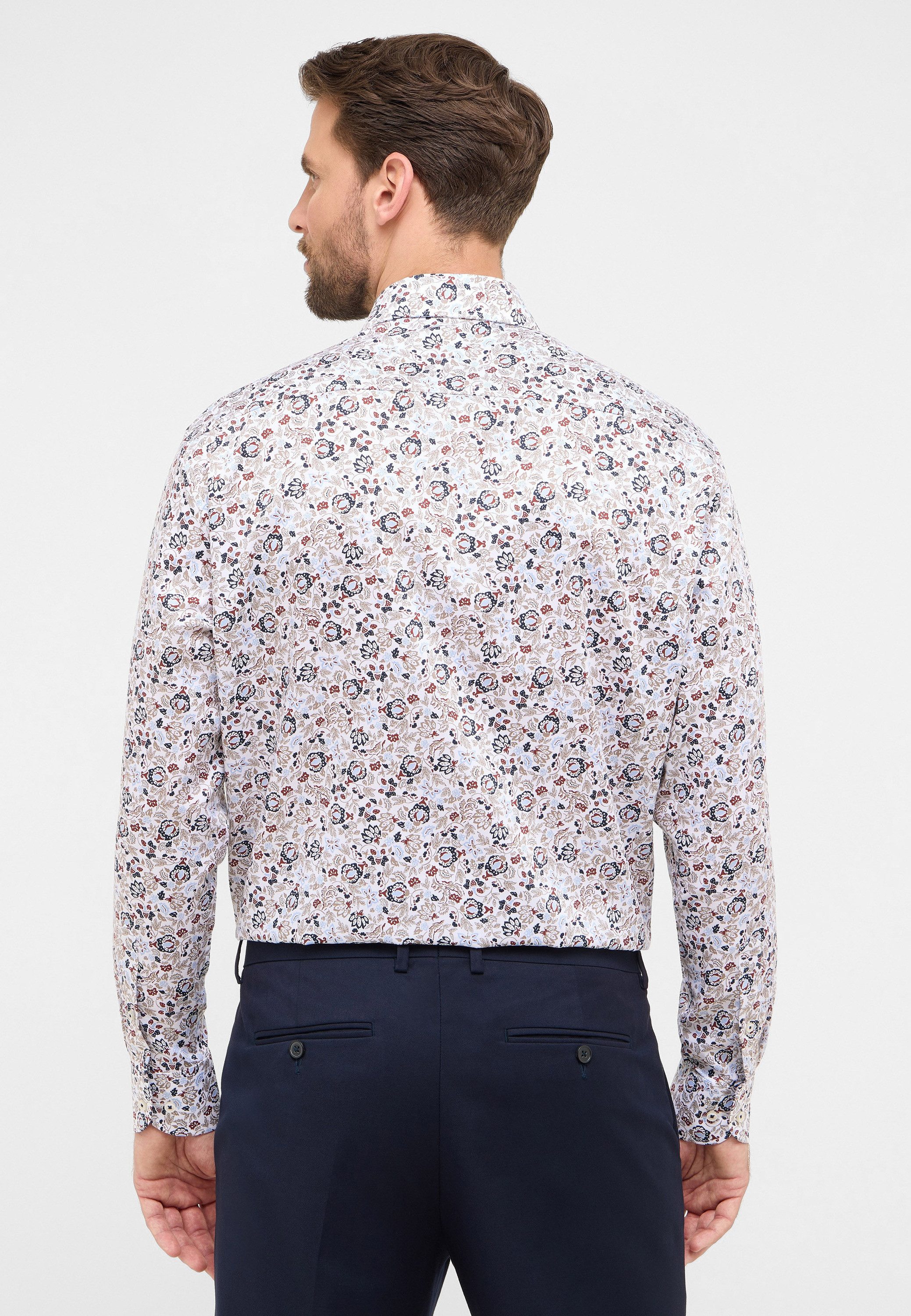 Eterna Overhemd met lange mouwen Comfort fit NON IRON (strijkvrij)