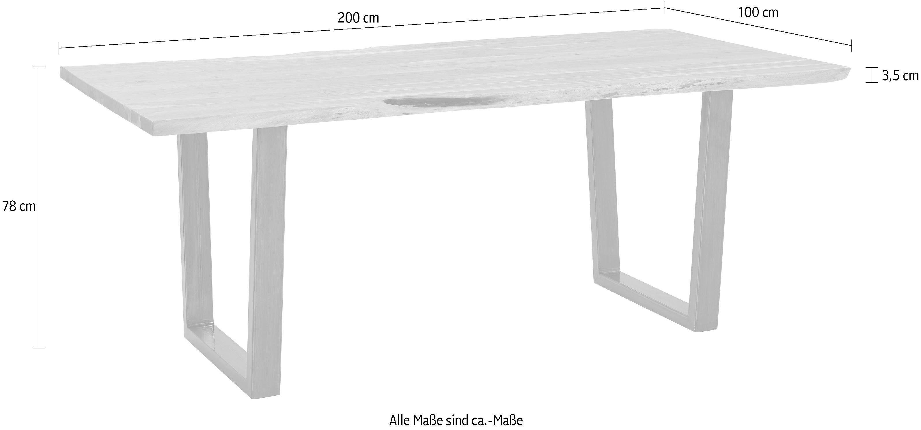 MCA living Eettafel CALABRIA Massief hout in boomstam-look