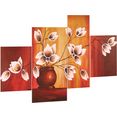 home affaire artprint vaas met magnolia's 4-delig multicolor