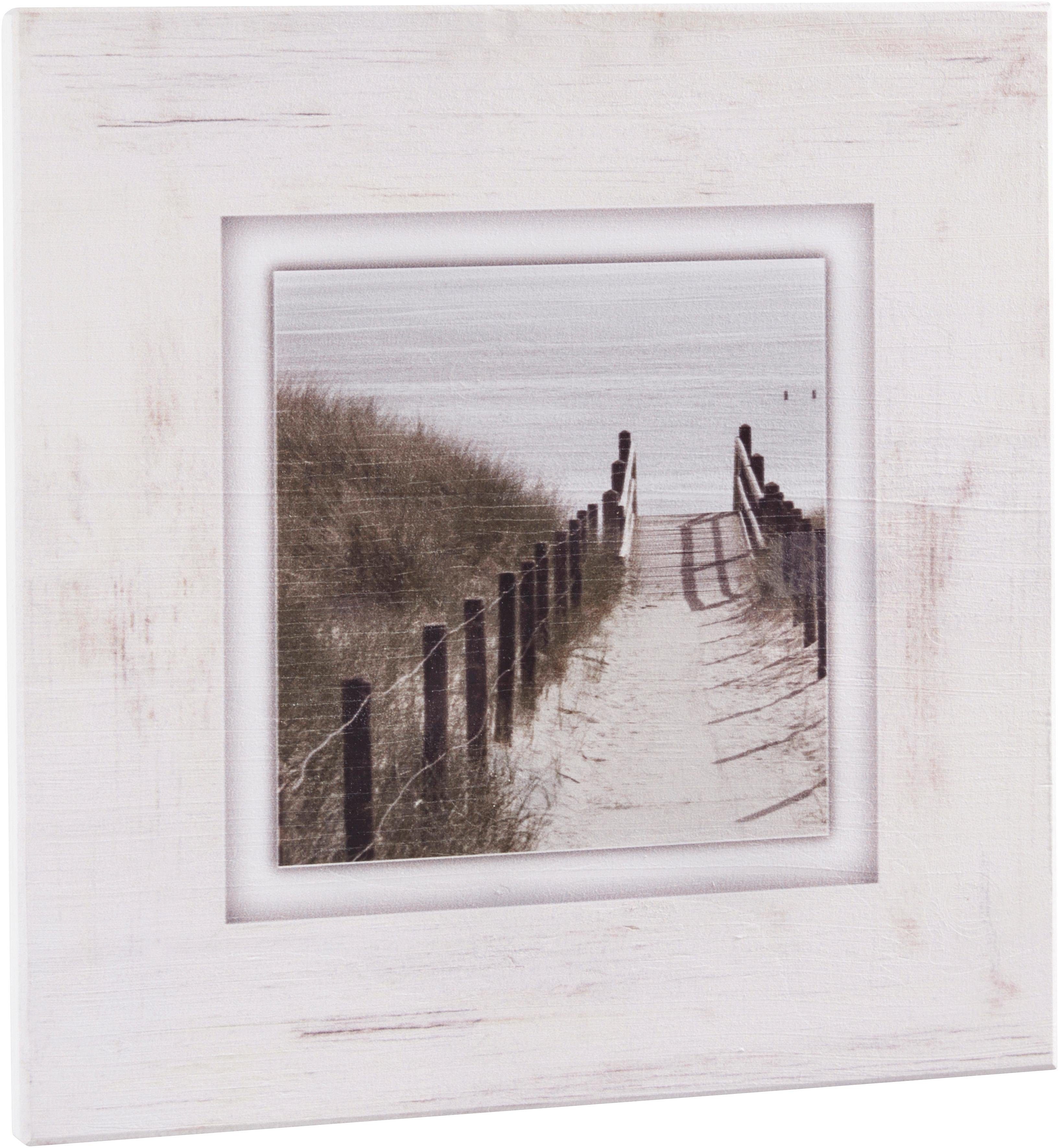 Home affaire Artprint op hout Strandweg 40/40 cm