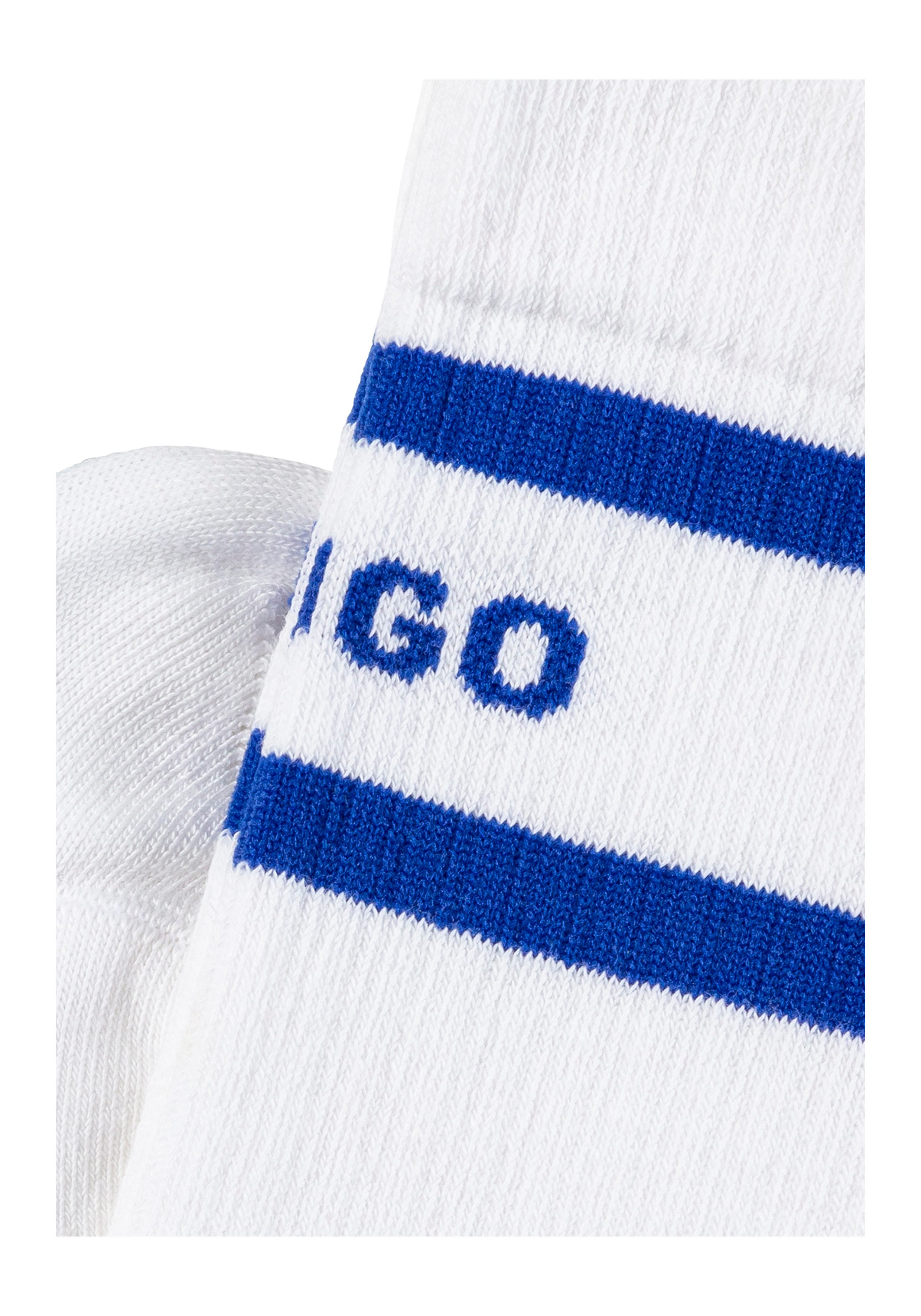HUGO Blue Vrijetijdssokken 2P SK BLUE STRIPE CC Unisex Sportsokken High (2 paar)