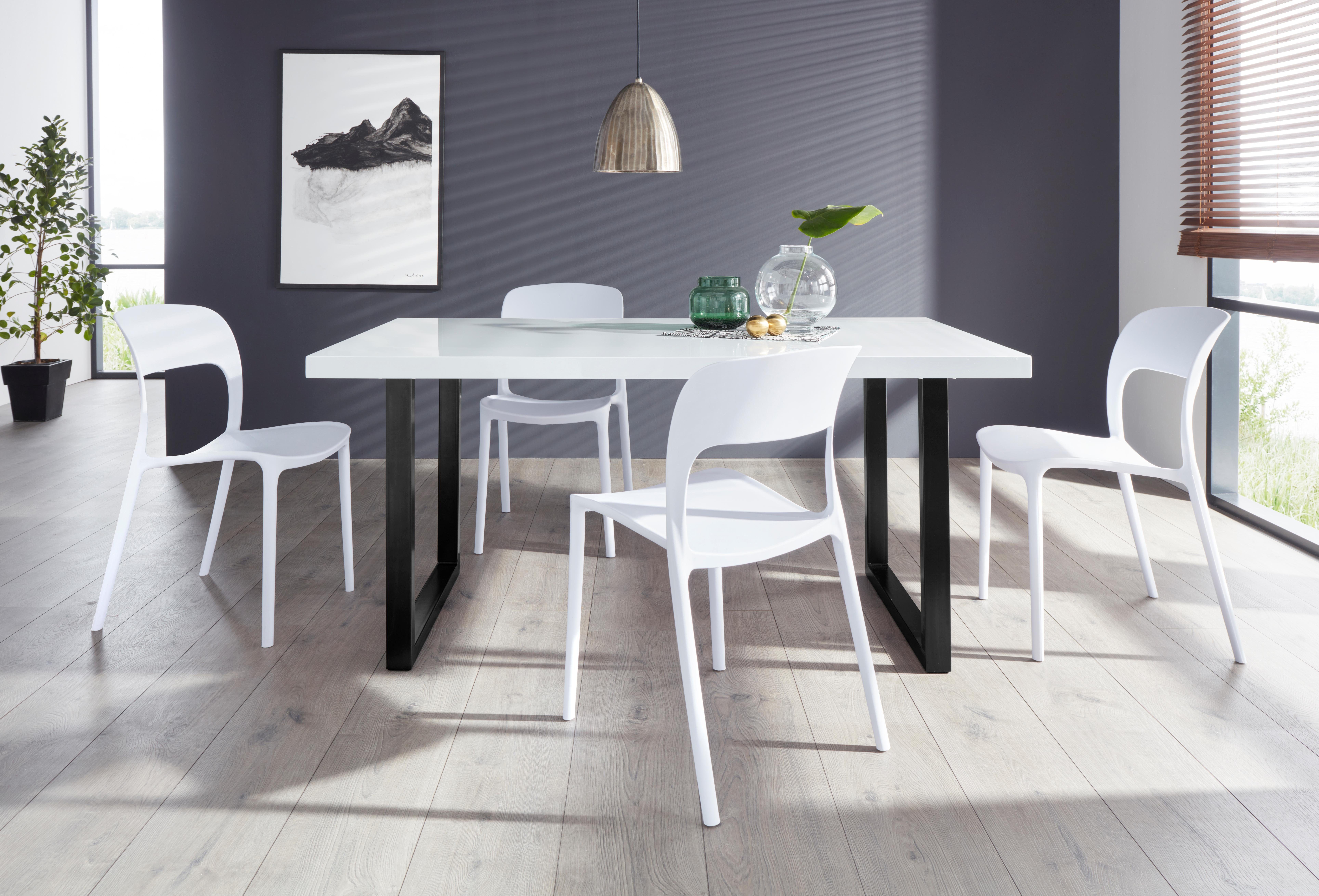 Paroli Eettafel Manger Breedte 180 cm, met U-onderstel van metaal in zwart