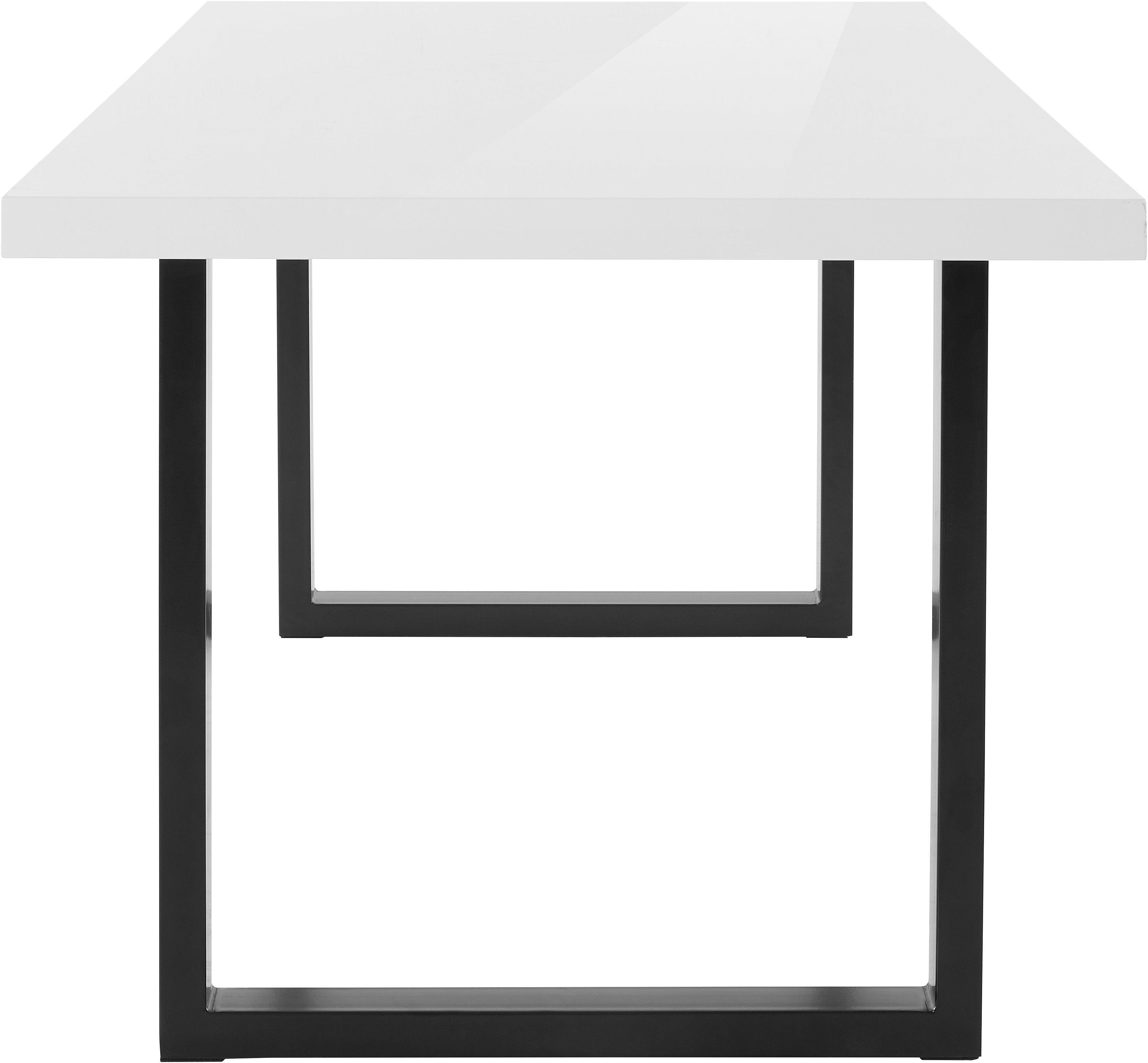 Paroli Eettafel Manger Breedte 180 cm, met U-onderstel van metaal in zwart