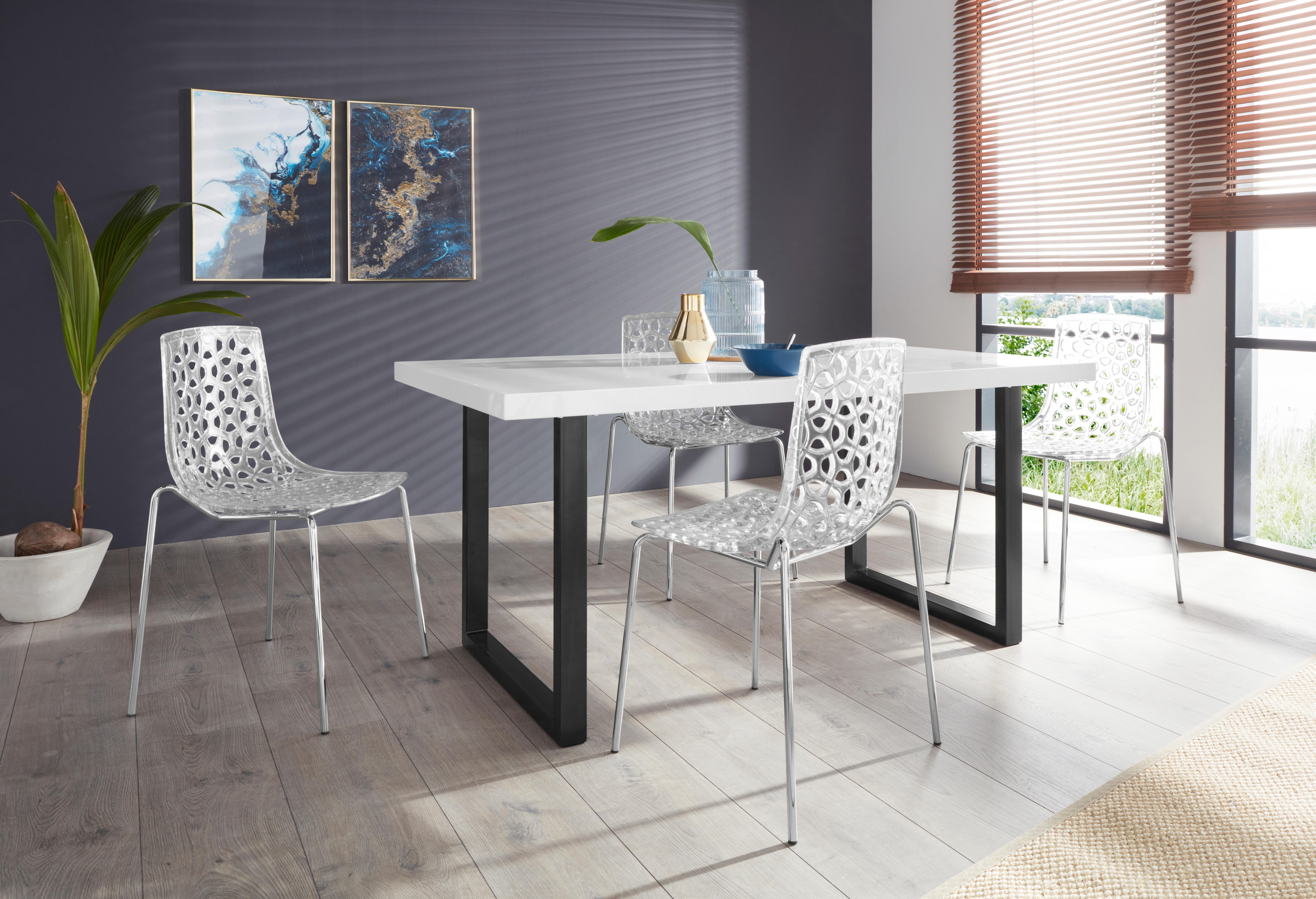 Paroli Eettafel Manger Breedte 180 cm, met U-onderstel van metaal in zwart
