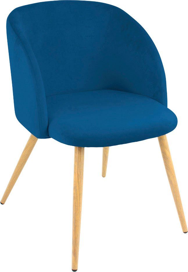 Paroli Stoel met armleuningen Dali (set van 2 of 4), met velours-overtrek en in 2 framekleuren (set)