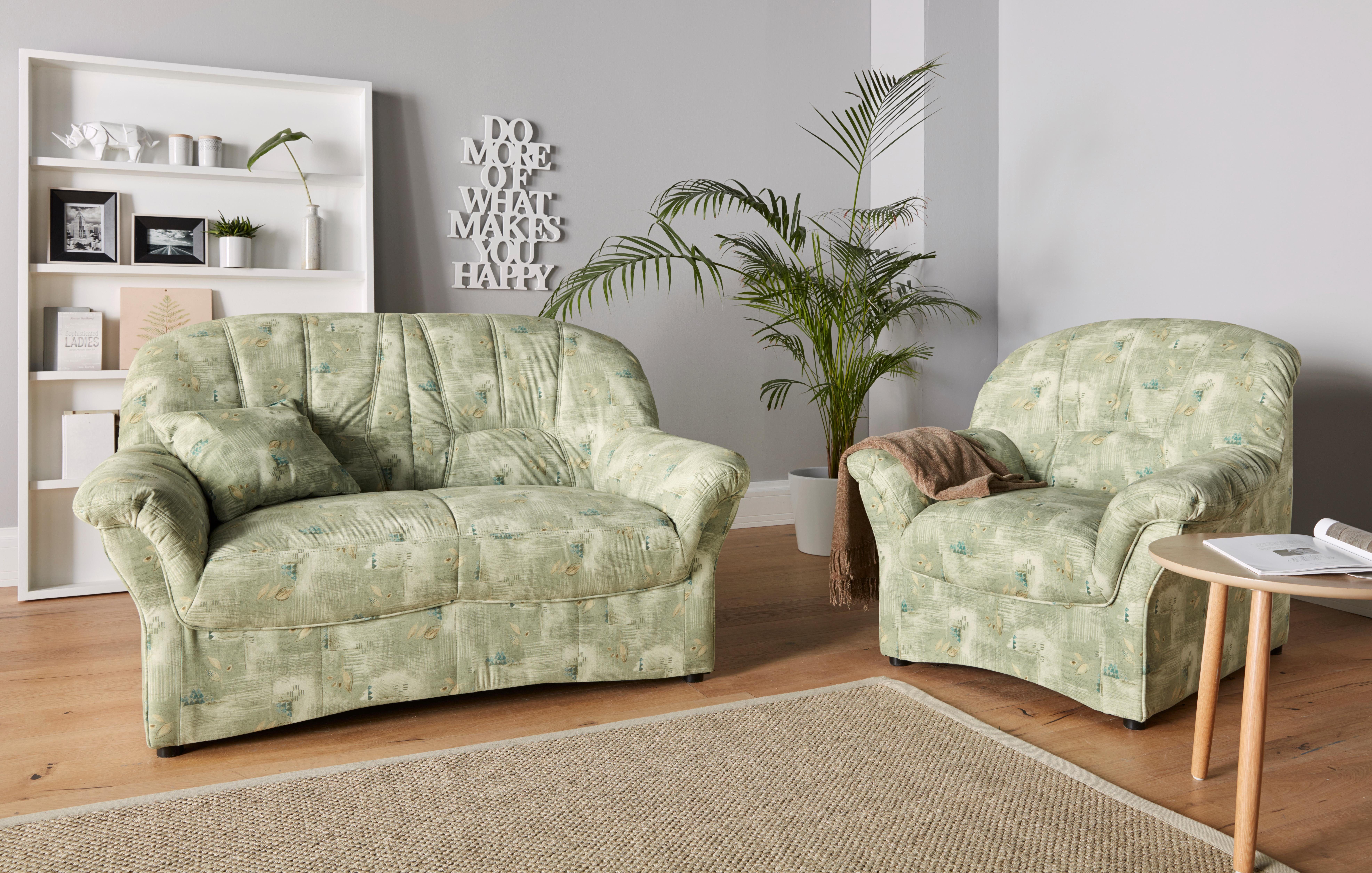 DOMO collection 2-zitsbank Bahia Sitzbelastung 140 kg inclusief binnenvering groen, 2-zitsbanken