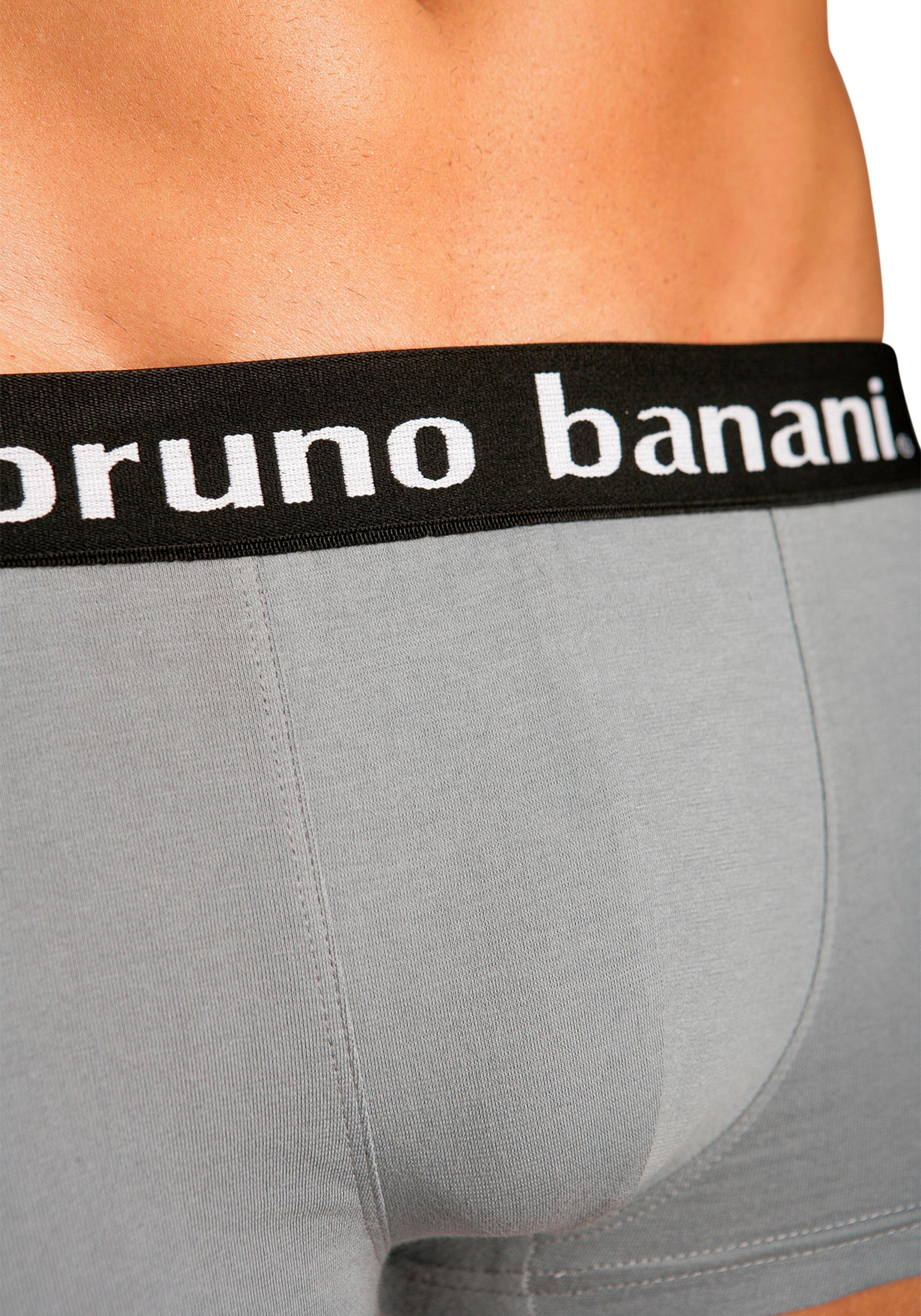 Bruno Banani Hipster strak zittende boxershorts in uni of gemusterd van katoenmix (set, 4 stuks)
