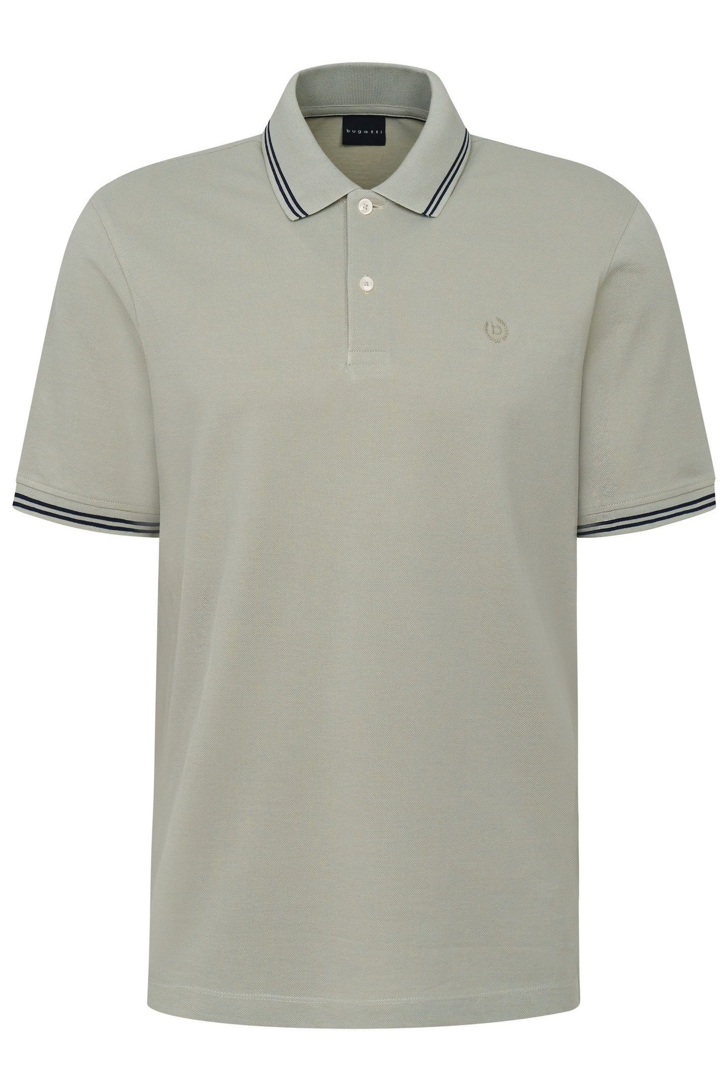 Bugatti Poloshirt met contraststrepen en borstborduursel