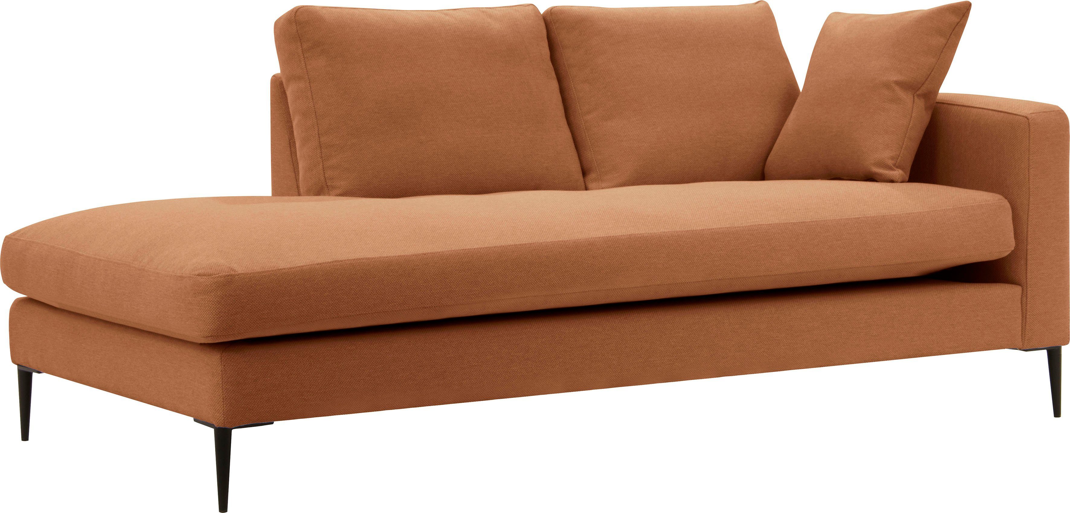 Leonique Récamier Cozy chaise longue, afmetingen B/D/H: 195/97/80 cm met los kussen en metalen poten, armleuning naar keuze links of rechts