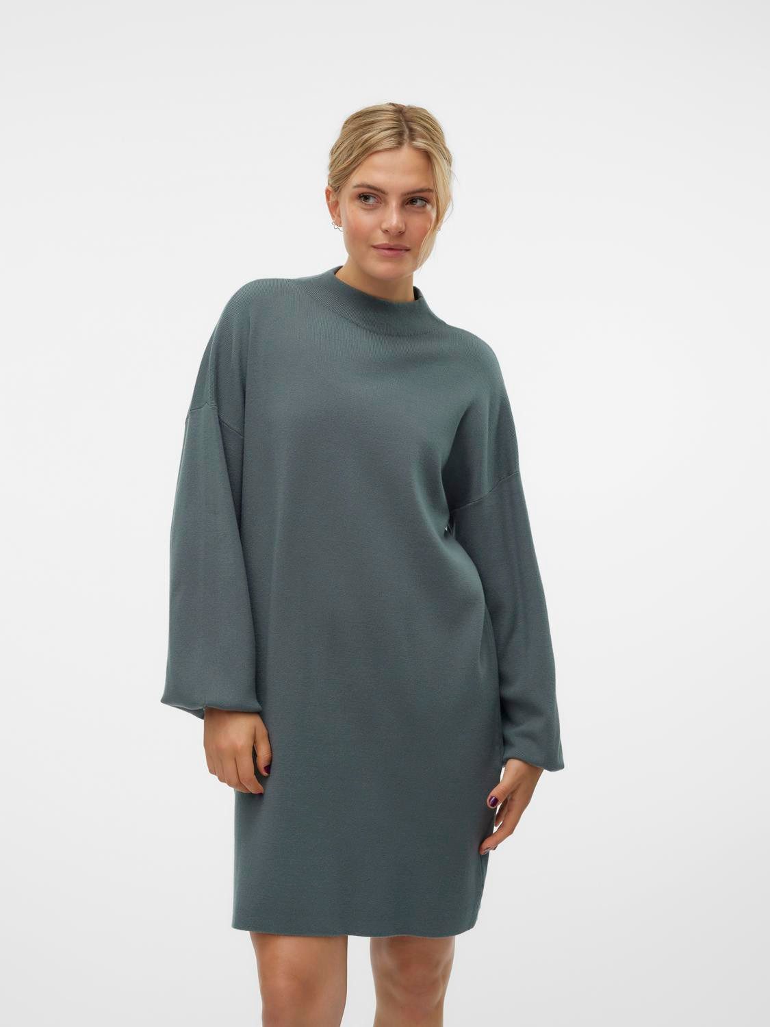 Vero Moda Gebreide jurk VMNANCY LS FUNNELNECK DRESS GA NOOS
