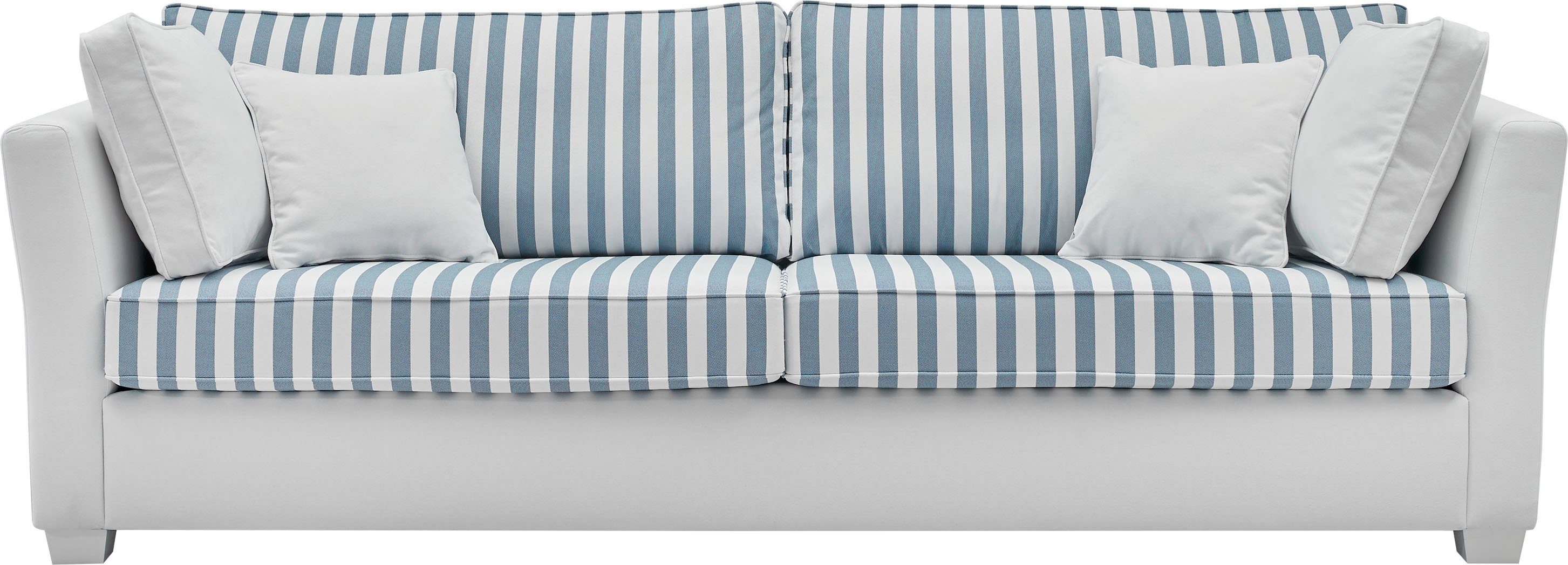 Home affaire 3-zitsbank California maritieme landelijke stijl, in 3 breedtes, met witgelakte houten poten