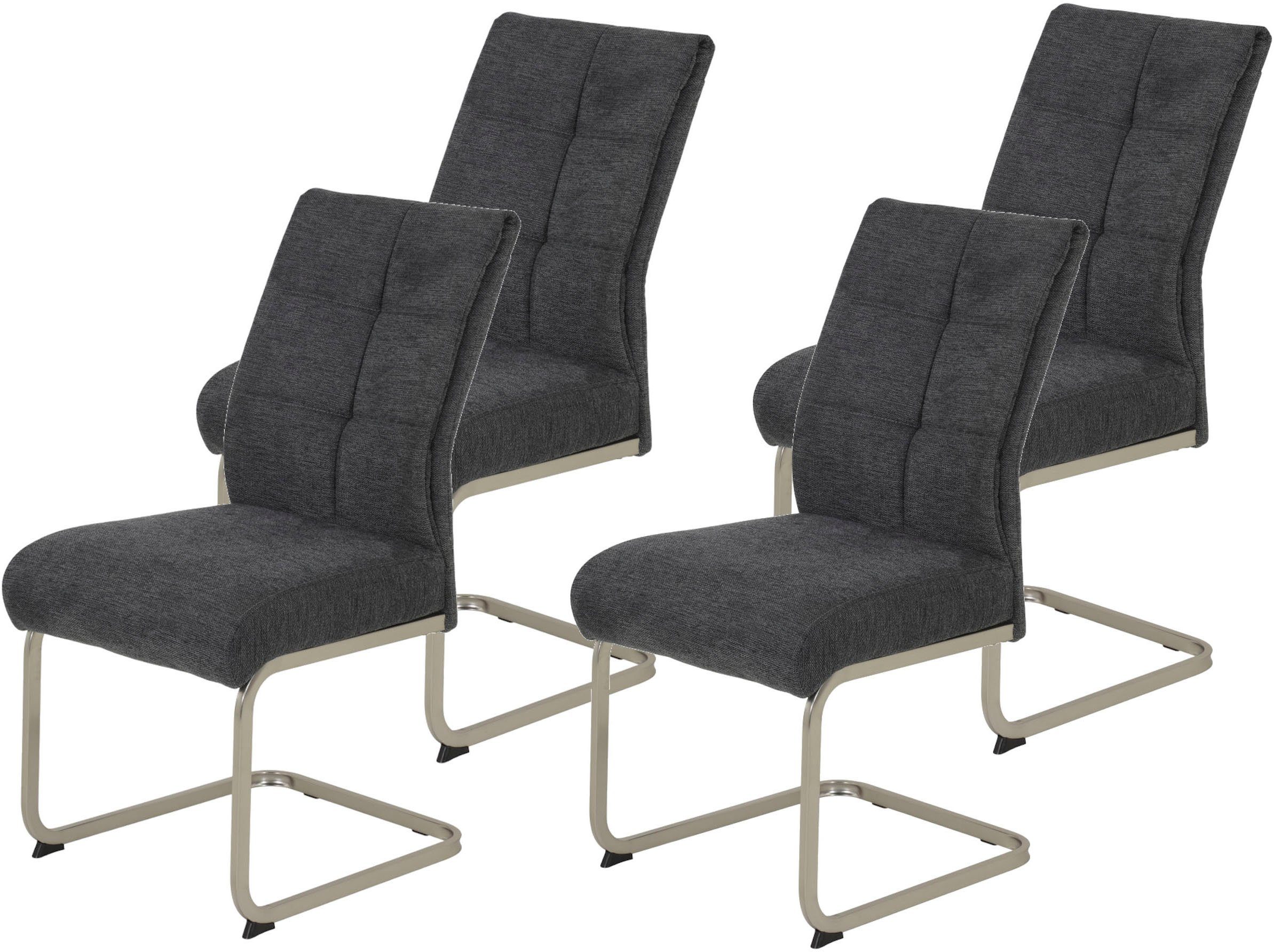 HELA Vrijdragende stoel Ines prettige zitbreedte en binnenvering bekleding (set) zweefstoelen zwart