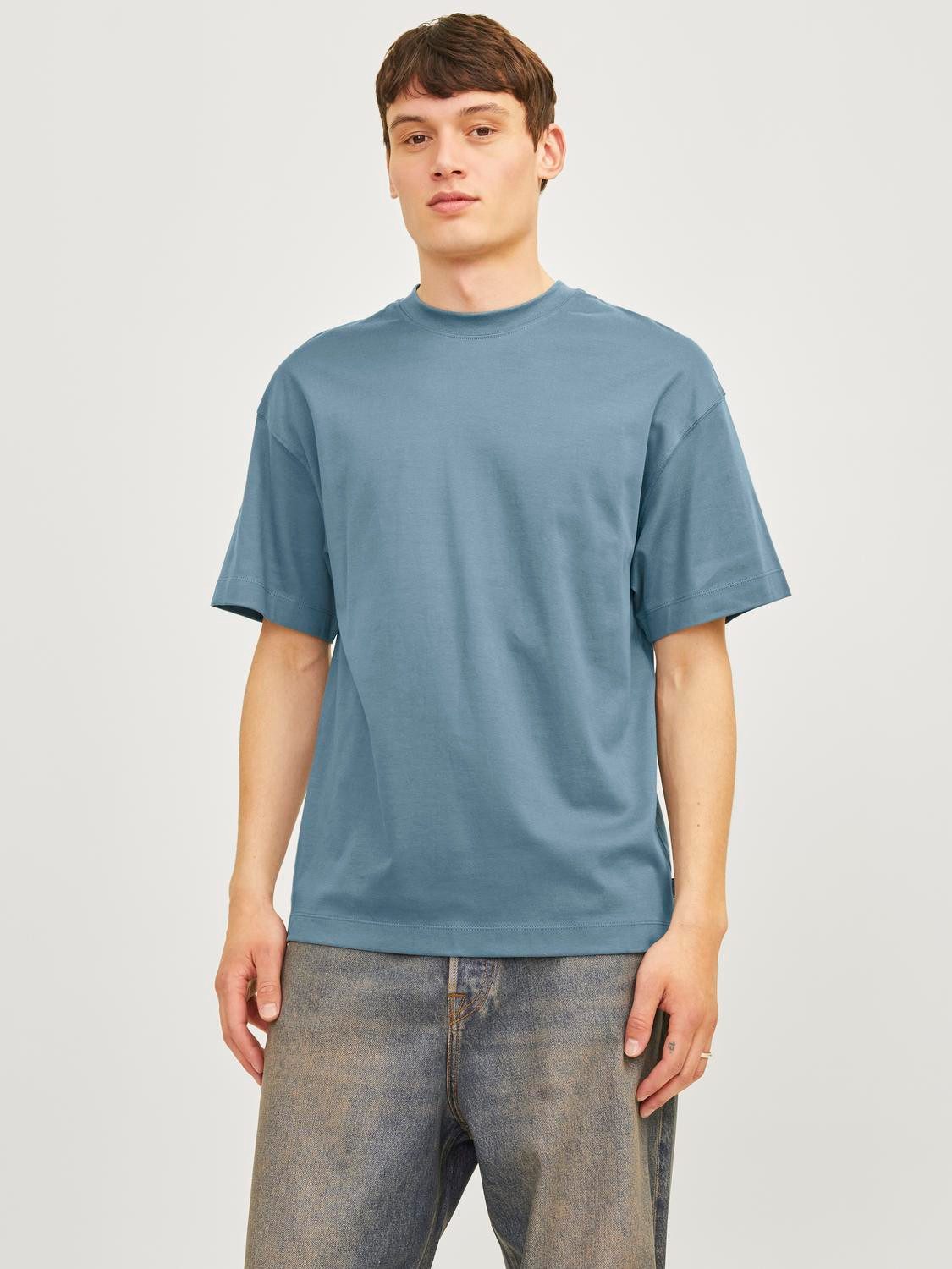 Jack & Jones Shirt met ronde hals JJEURBAN EDGE TEE SS O-NECK NOOS heren ronde hals maat M blauw