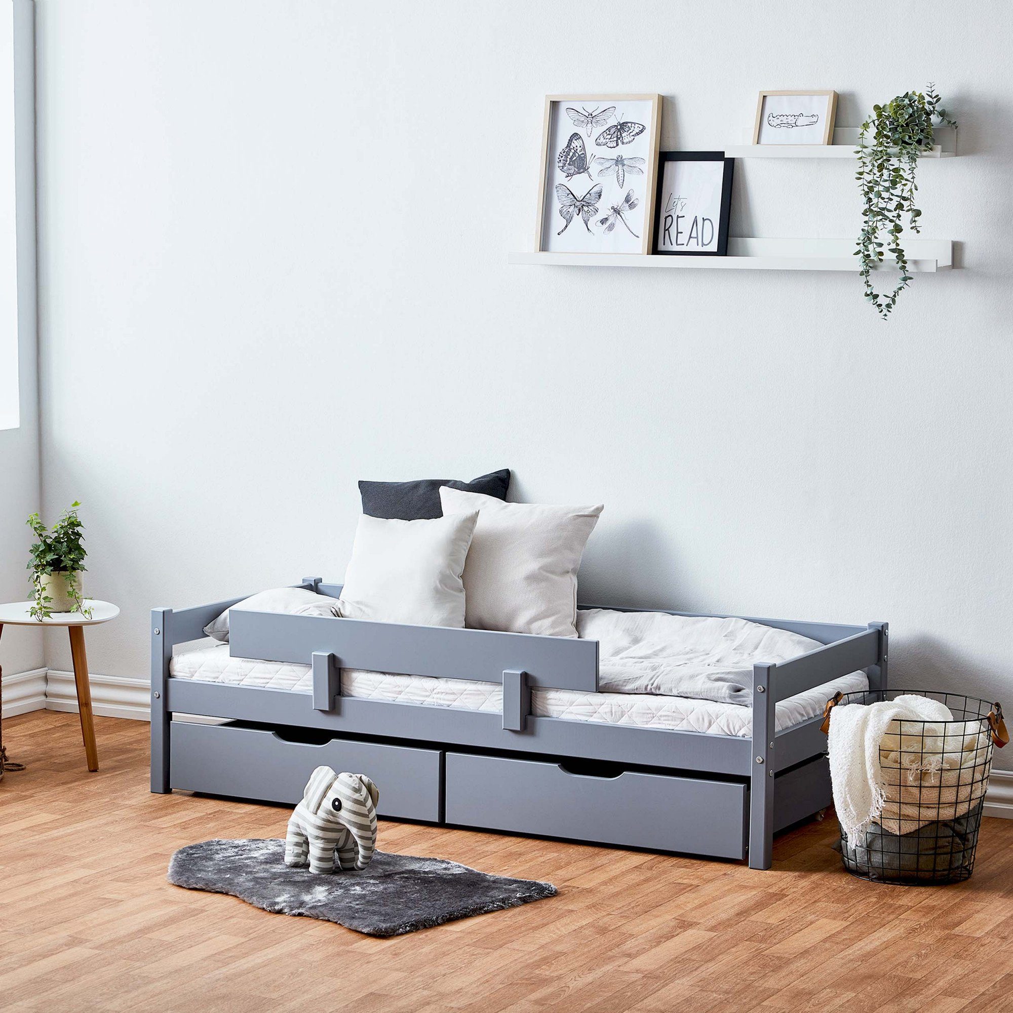 Lüttenhütt Kinderbed ECO One Kinderbed met valbeveiliging, met 2 laden