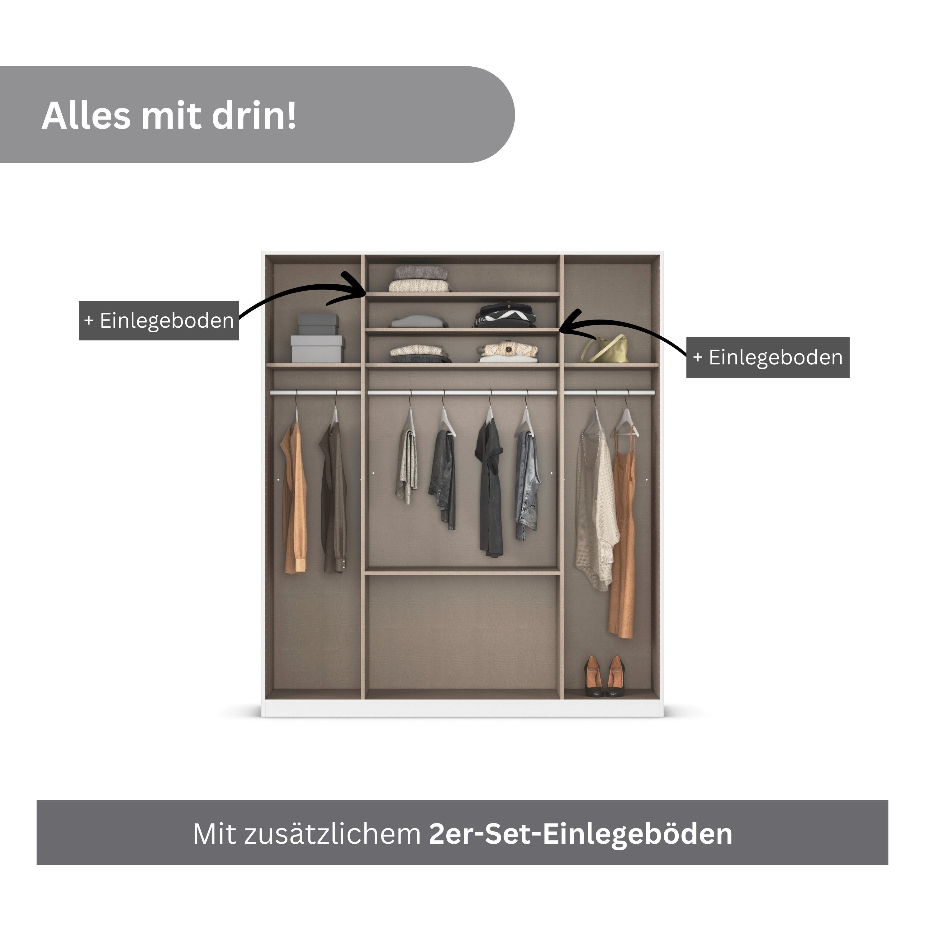 rauch Draaideurkast Kledingkast kast garderobe AGORDO met decor- of hoogglansfront