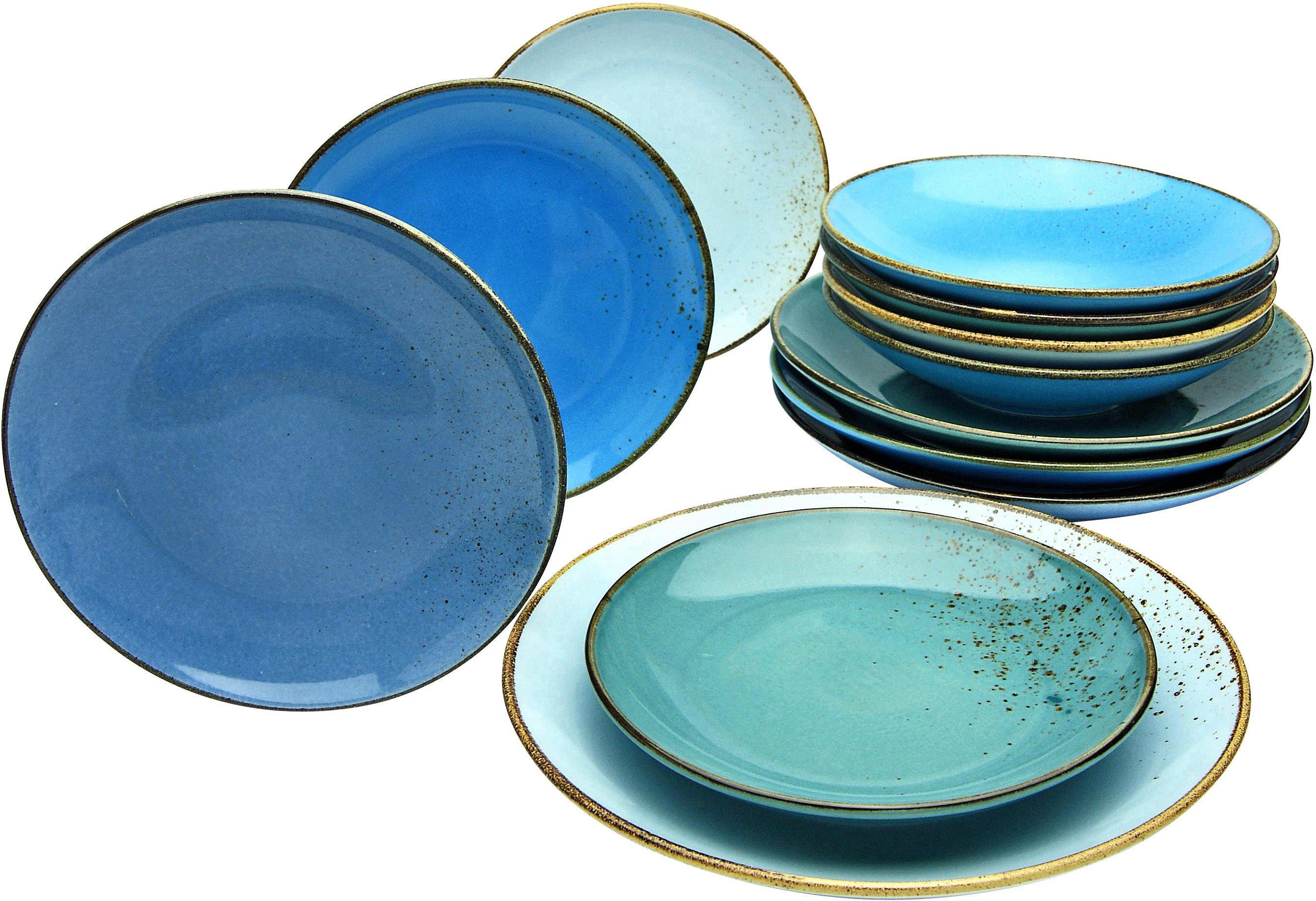 Otto CreaTable Eetservies NATURE COLLECTION Aqua Servies. 12 delen. voor 4 personen (set. 12-delig) aanbieding