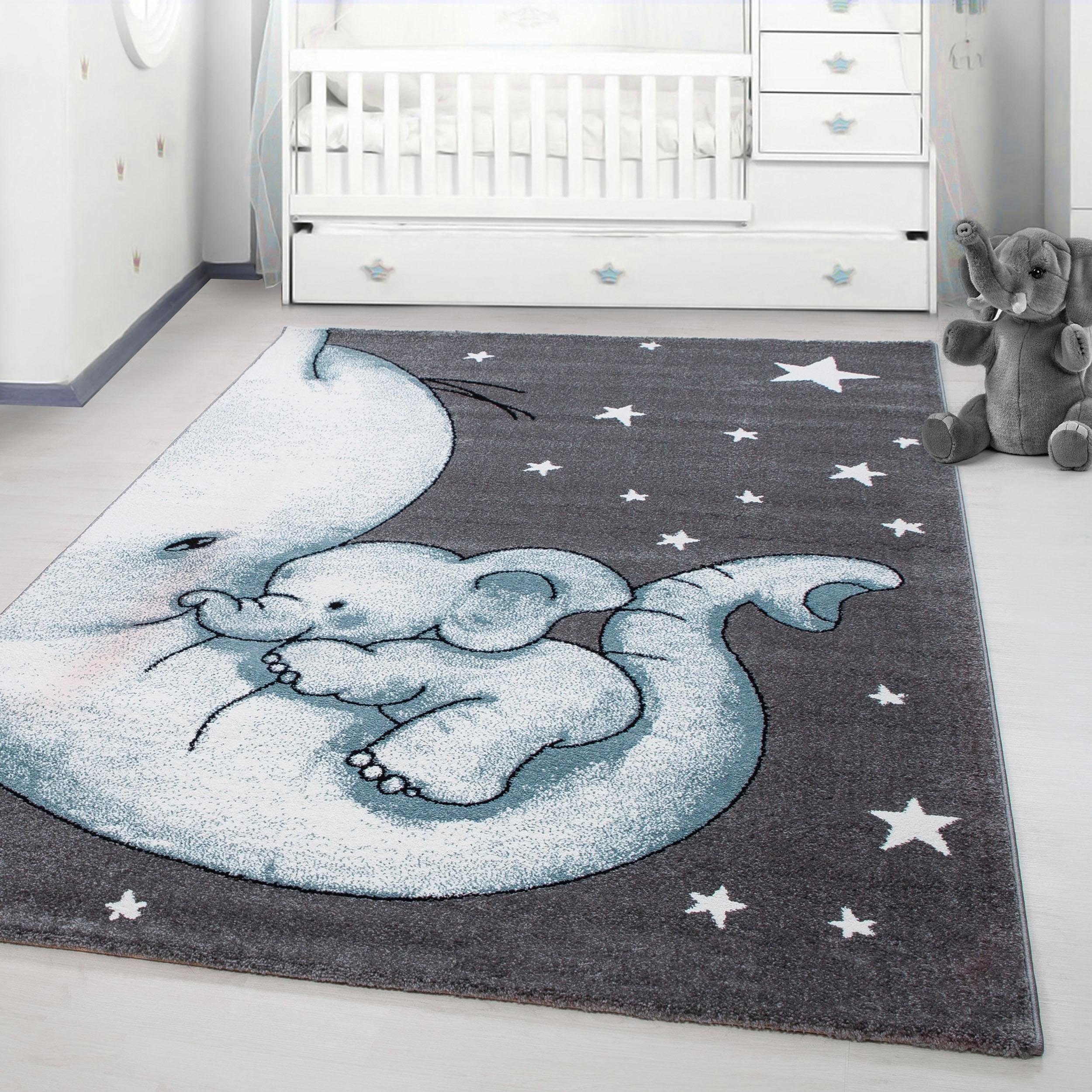 Ayyildiz Teppiche Kindervloerkleed Kids 560 ook in rond, olifanten baby sterren, kortpolig