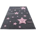 ayyildiz teppiche vloerkleed voor de kinderkamer kids 610 ster motief, laagpolig roze