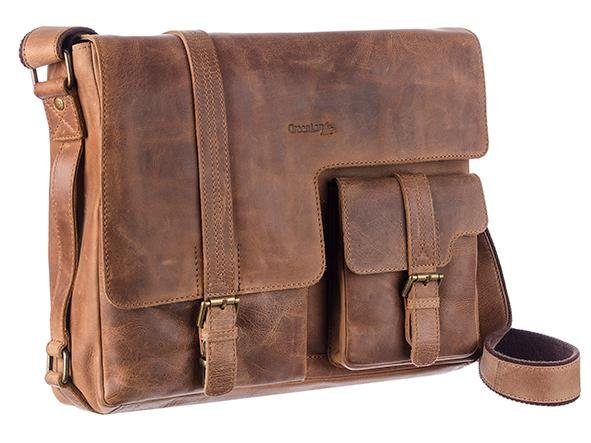 GreenLand Nature Messenger Bag Montenegro van rundleer met laptopvak