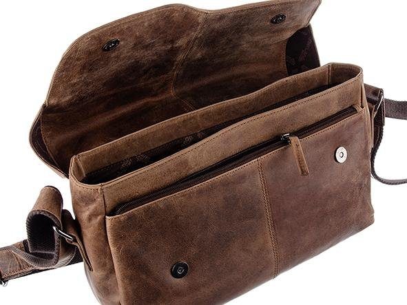 GreenLand Nature Messenger Bag Montana in een vintage look