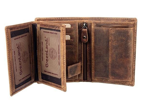 GreenLand Nature Portemonnee Montana van leer in used look, in lengteformaat