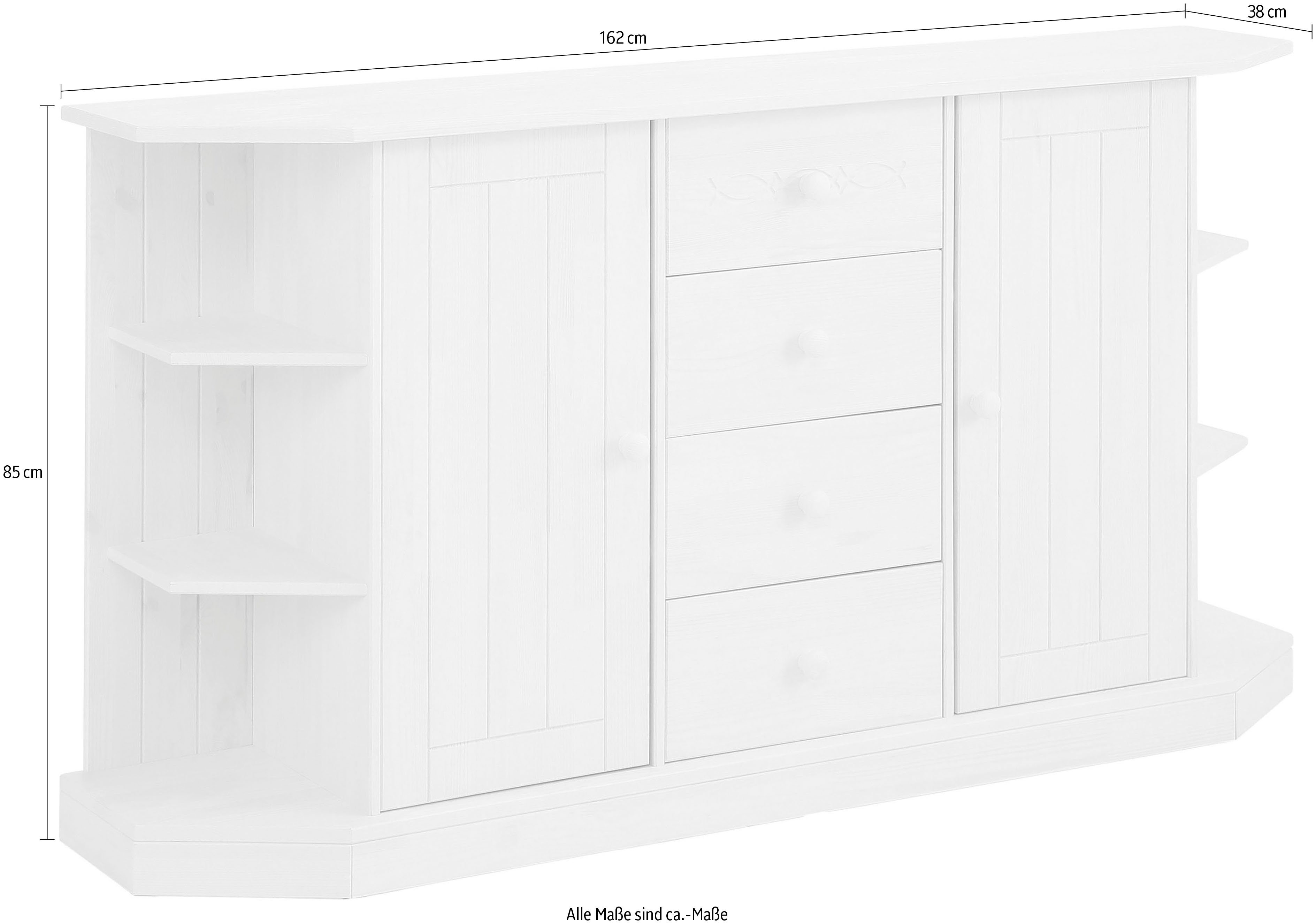 Home affaire Kast Indra sideboard met plankelementen
