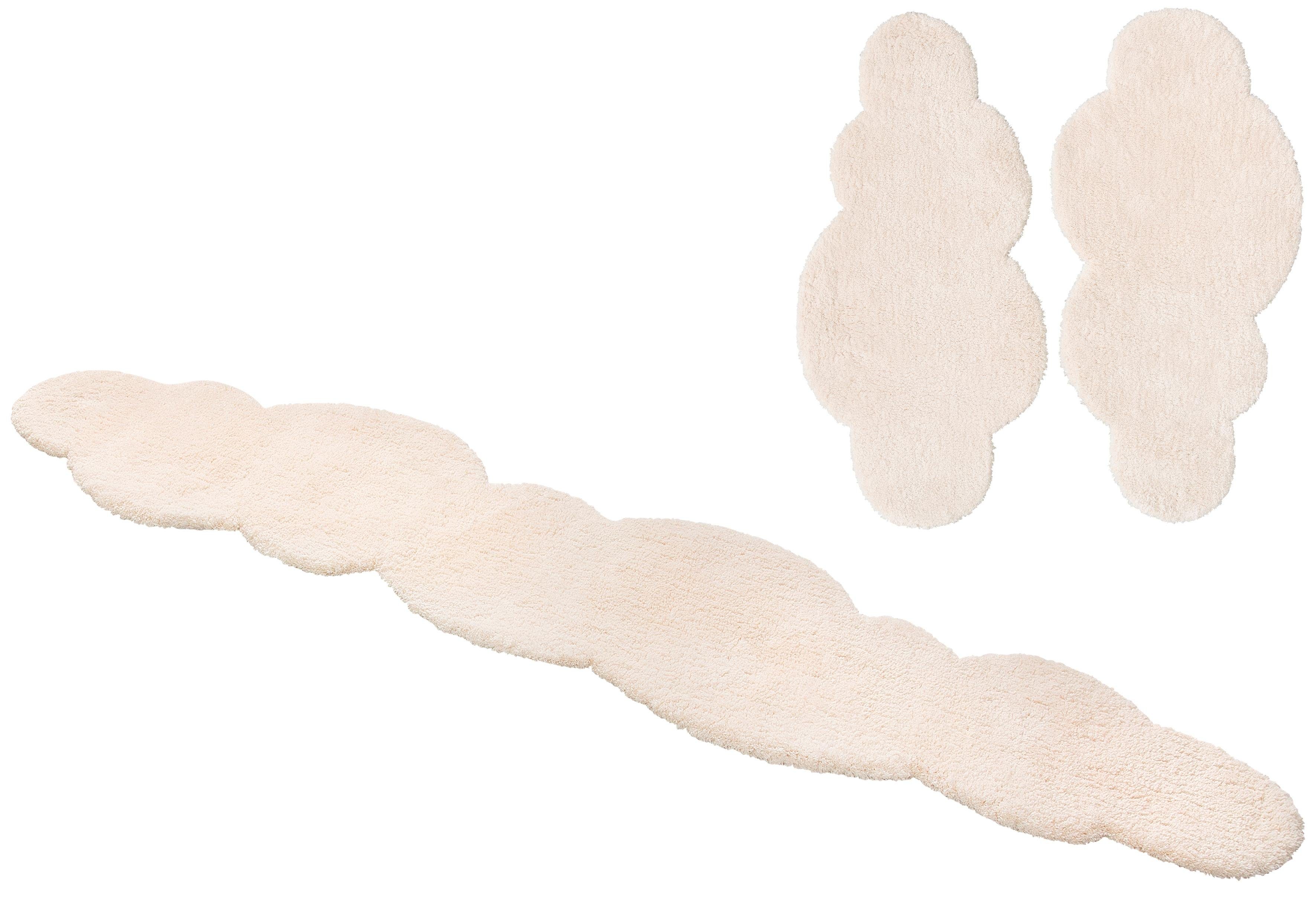 my home Set slaapkamerkleedjes Microvezeltapijt Magong, bijzonder zacht, zeer fijne pool Wolkvorm, uni slaapkamerkleed, loperset, slaapkamer, kinderkamer