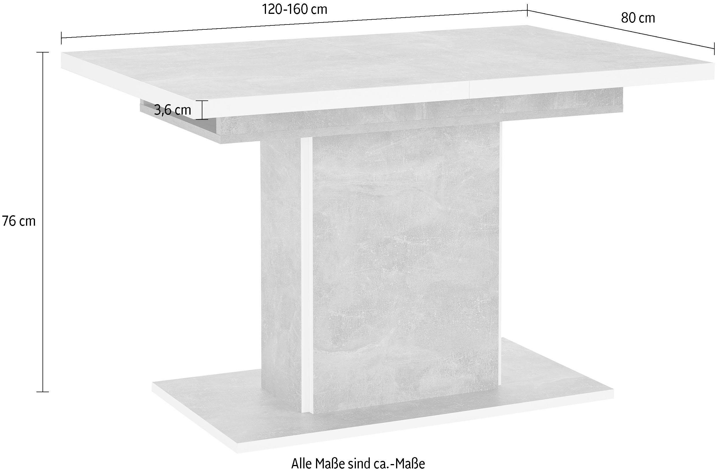HELA Eettafel Alice uittrekbaar, breedte 120-160 cm