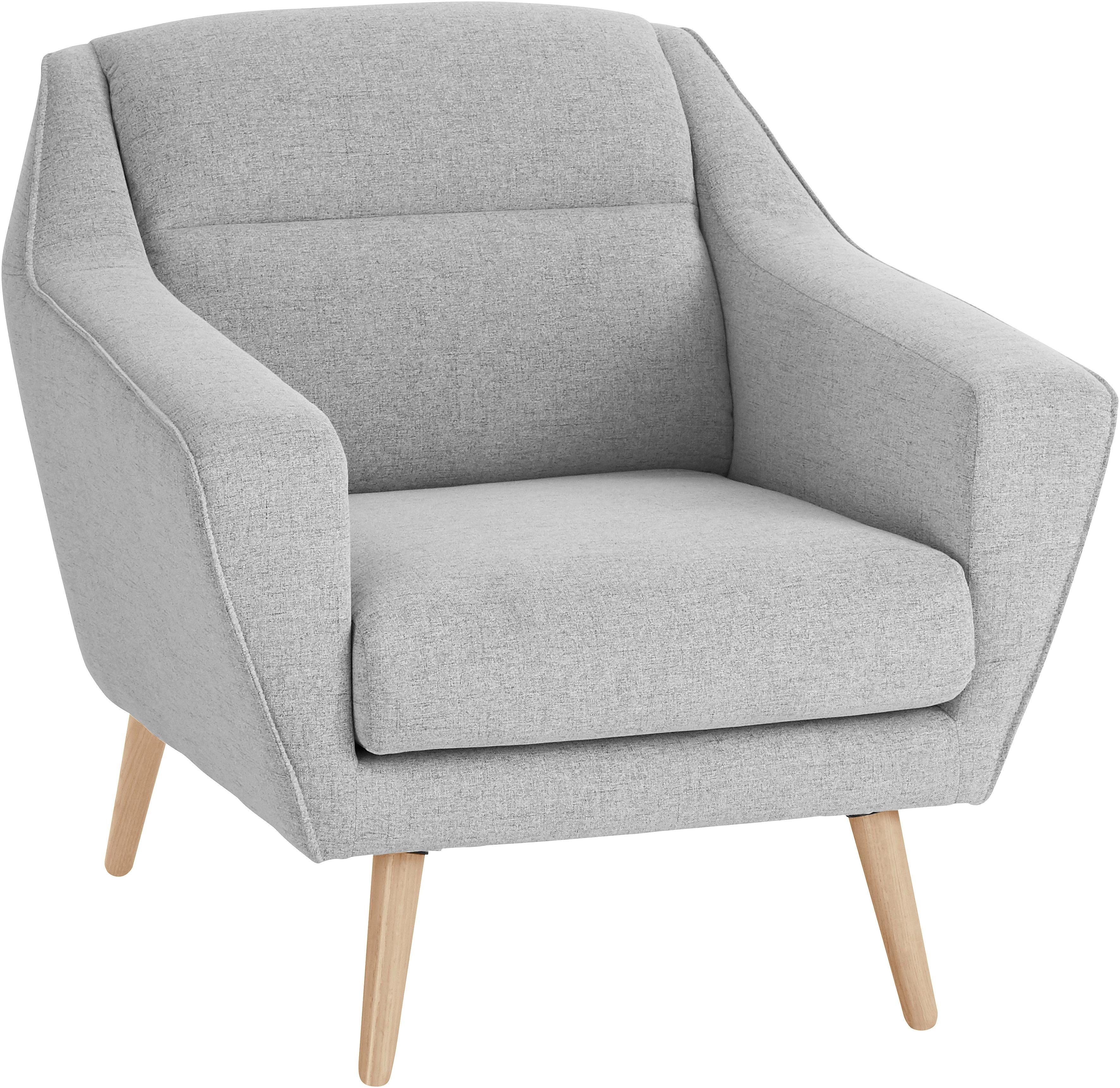 andas Fauteuil Bille met naad in het rugkussen en eikenhouten poten, design by morten georgsen