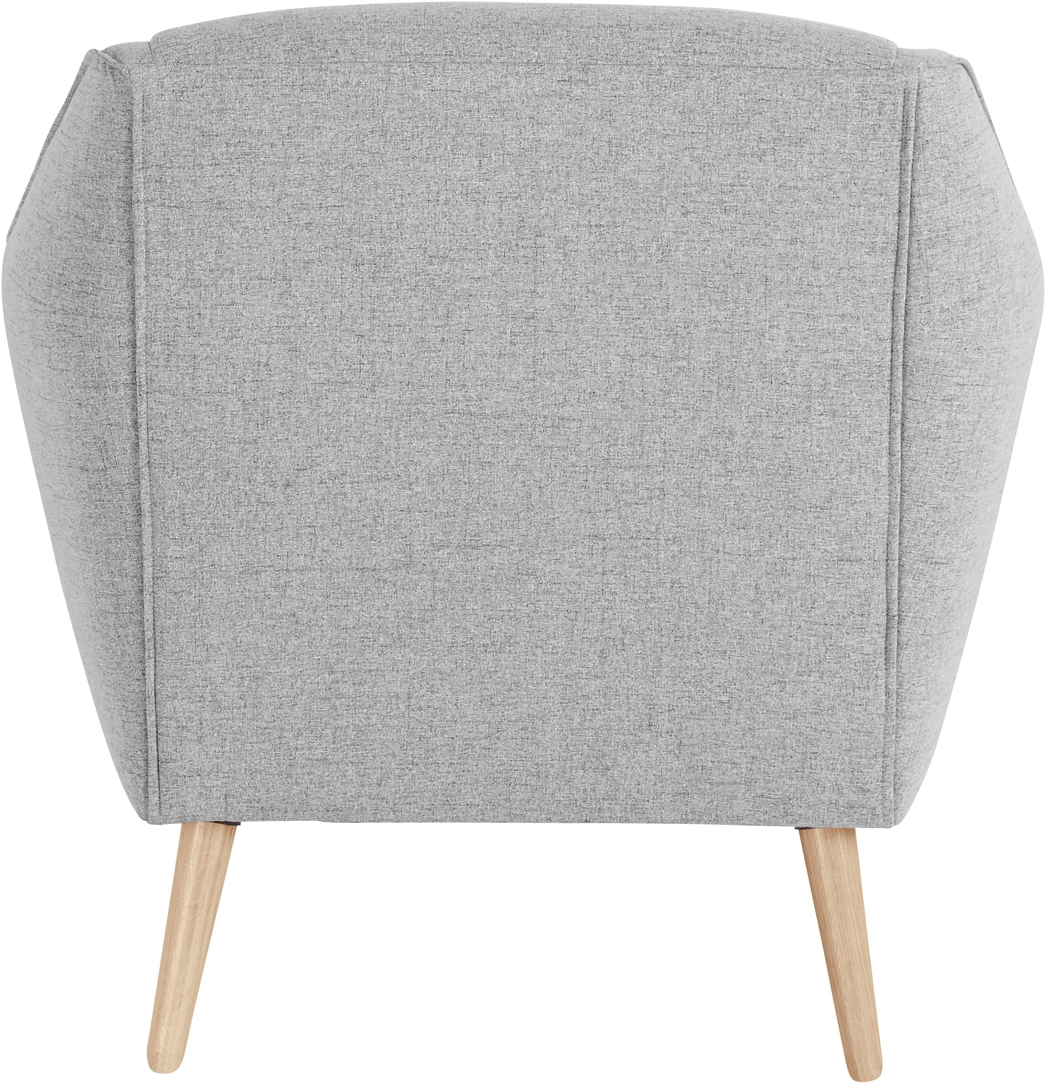 andas Fauteuil Bille met naad in het rugkussen en eikenhouten poten, design by morten georgsen