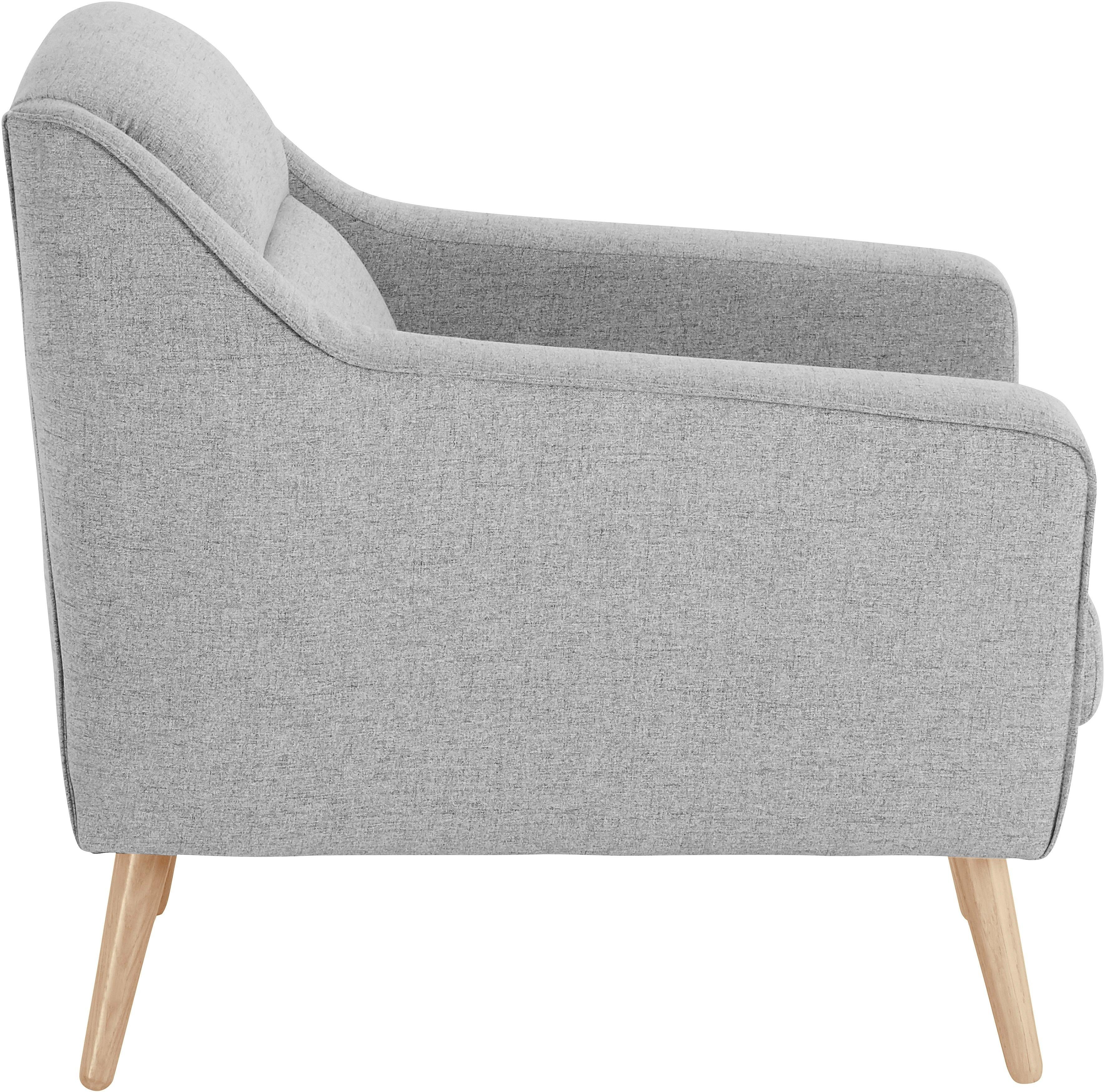 andas Fauteuil Bille met naad in het rugkussen en eikenhouten poten, design by morten georgsen