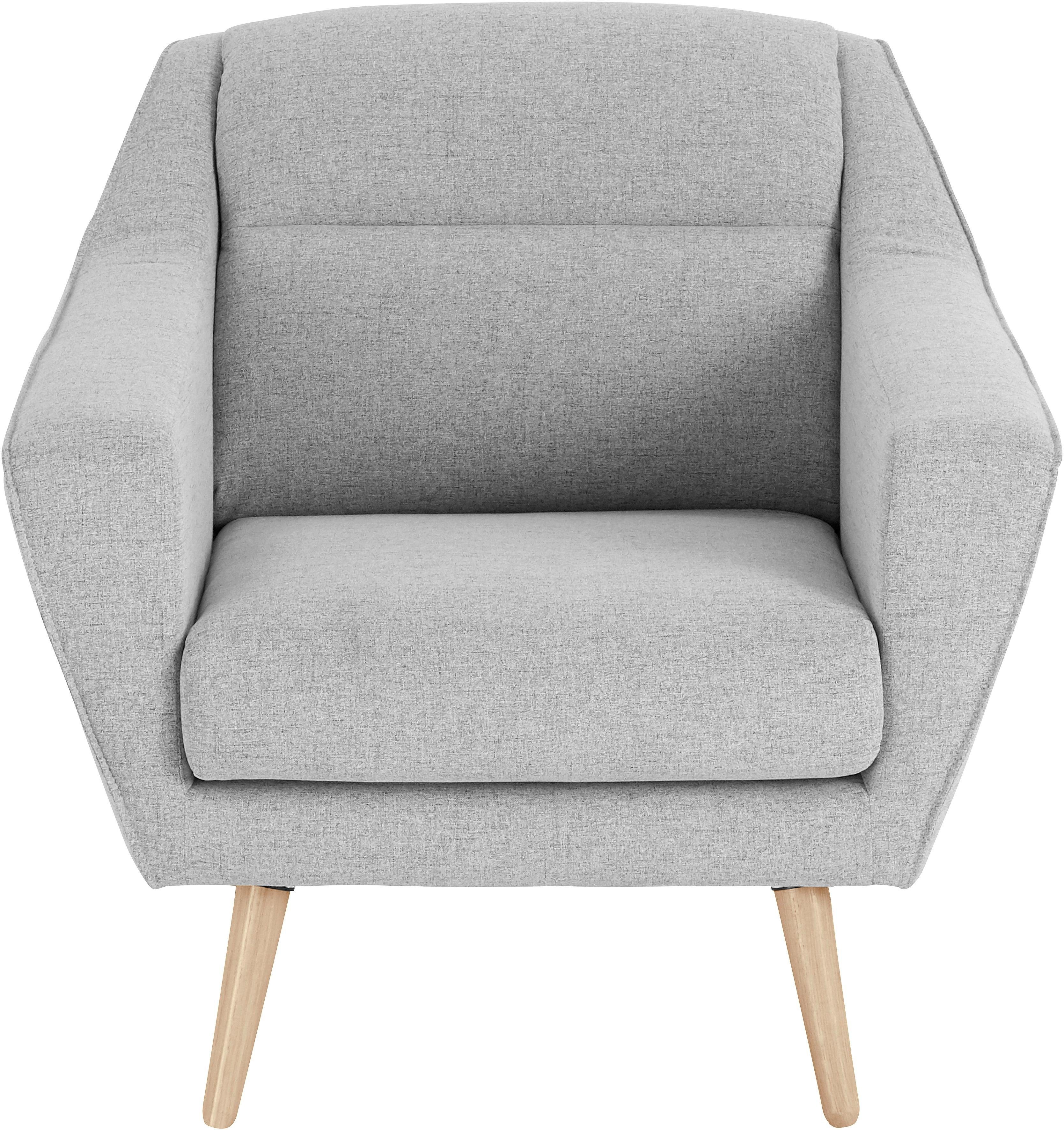 andas Fauteuil Bille met naad in het rugkussen en eikenhouten poten, design by morten georgsen