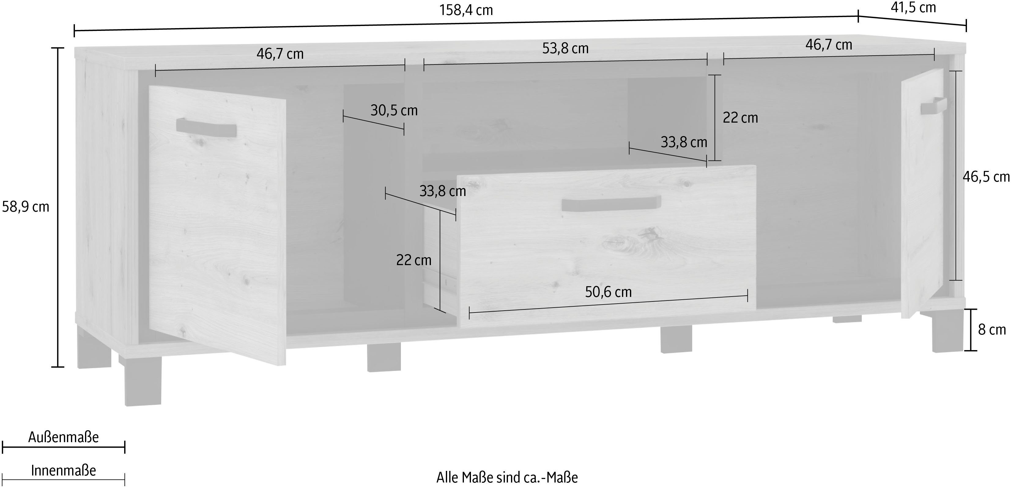 FORTE Tv-meubel Trondheim Breedte 158 cm