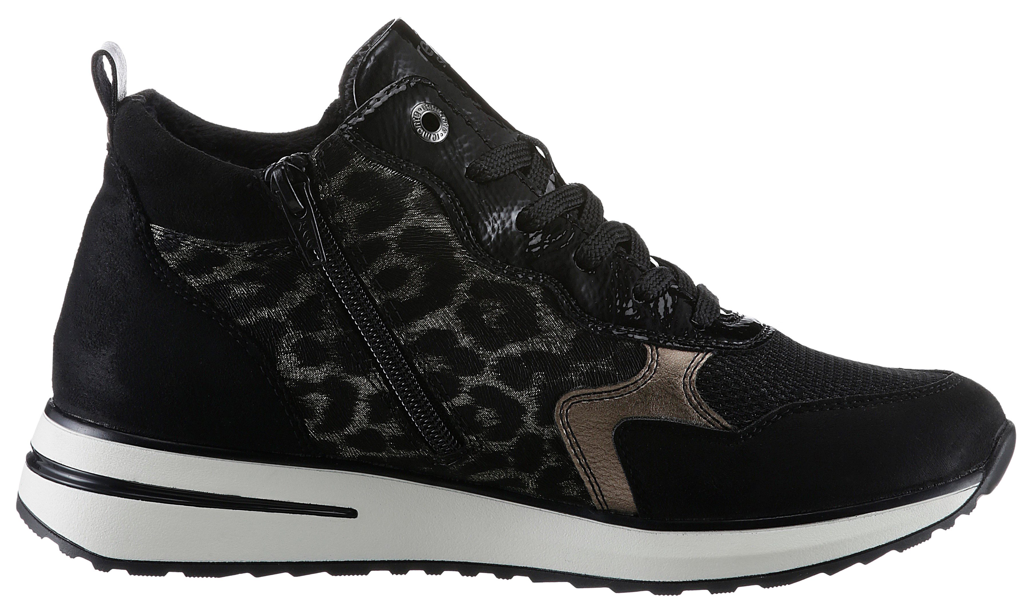 Remonte Sneakers met sleehak vrijetijdsschoen, high-top sneaker, veterschoen, binnenrits