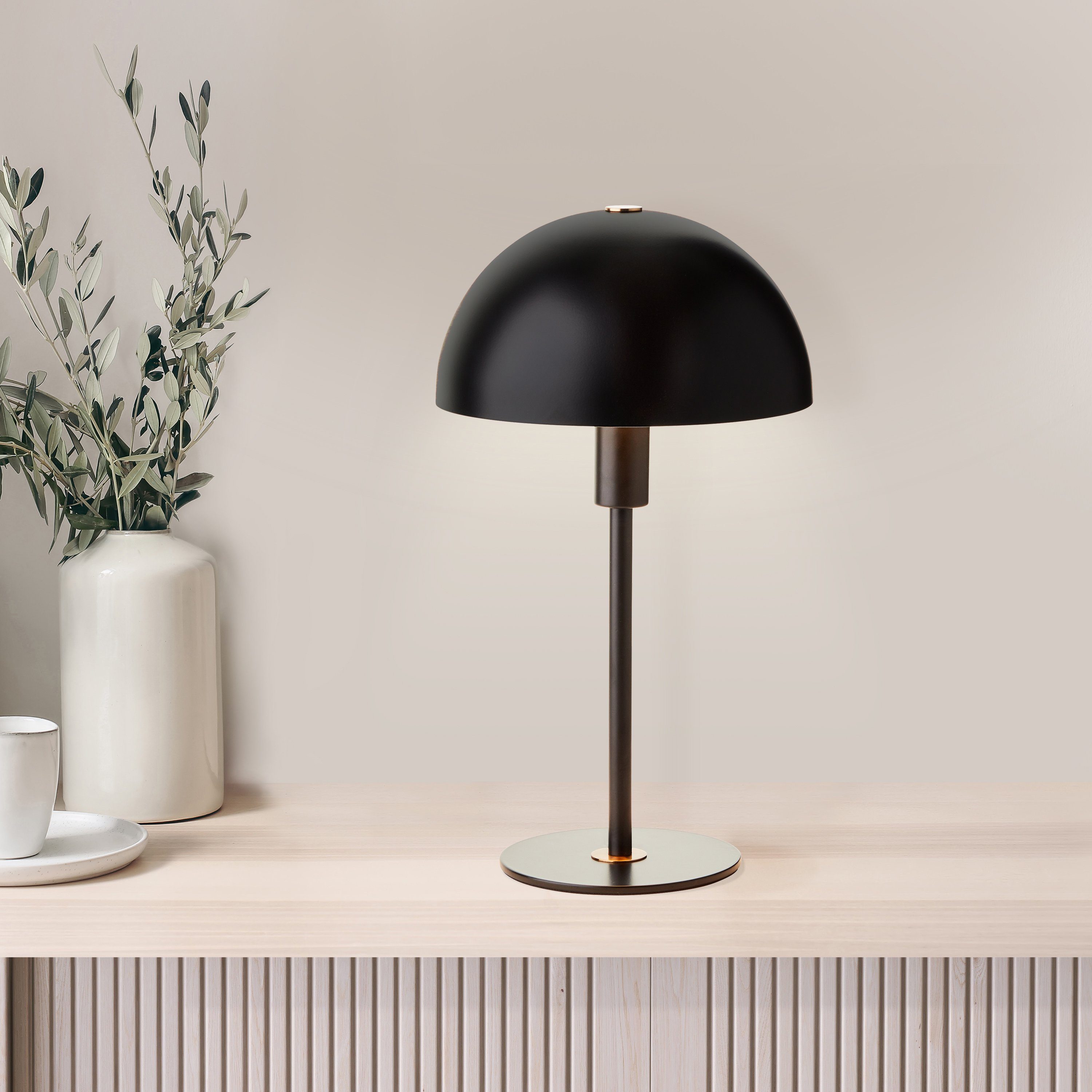 LeGer Home by Lena Gercke Tafellamp Linnea paddestoel lamp Paddenstoel lamp, tafellamp, metalen voet, hoogte 35,5 cm (1 stuk)