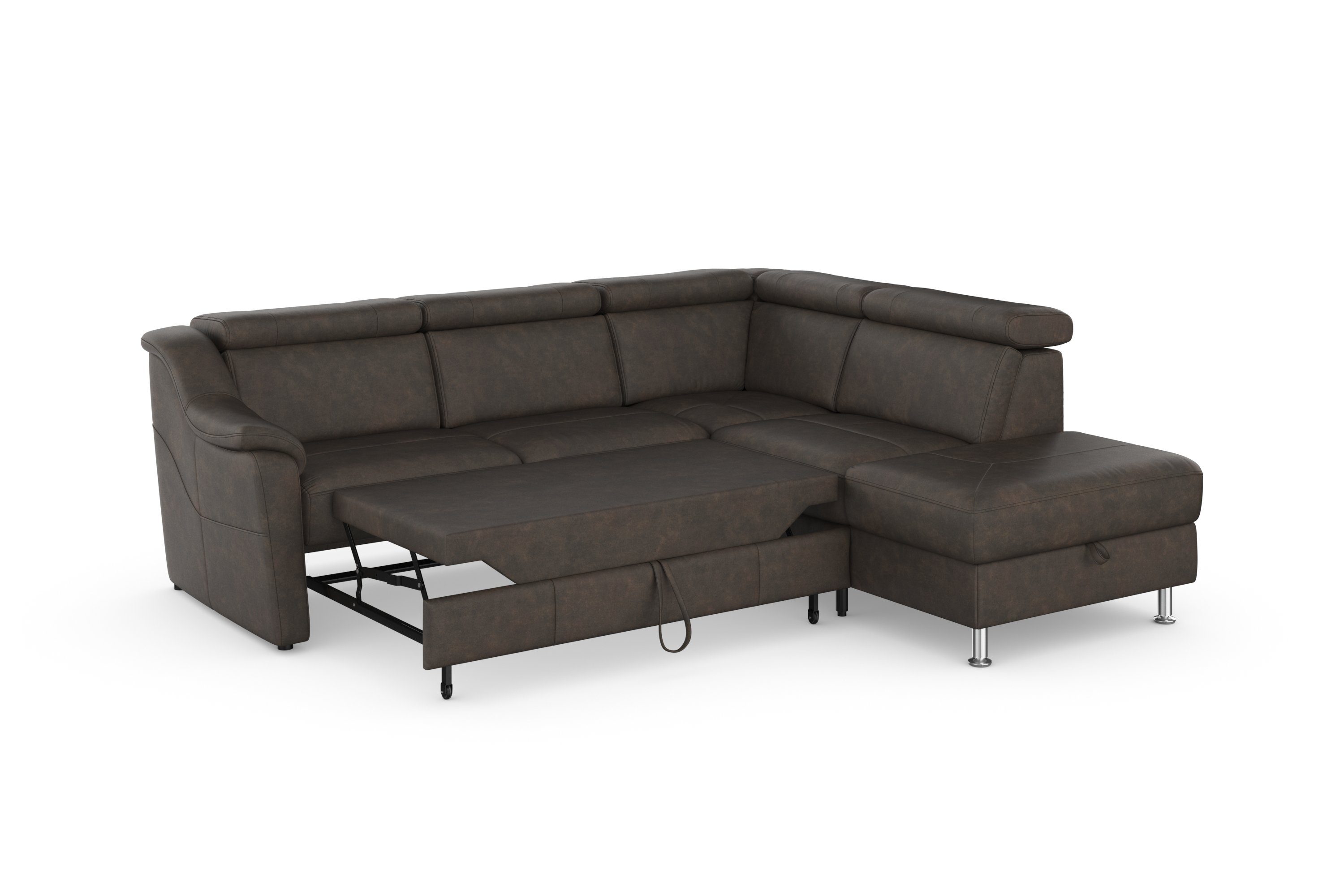 sit&more Hoekbank Freetown L-vorm met verstelbare hoofdsteun en comfortabele binnenvering