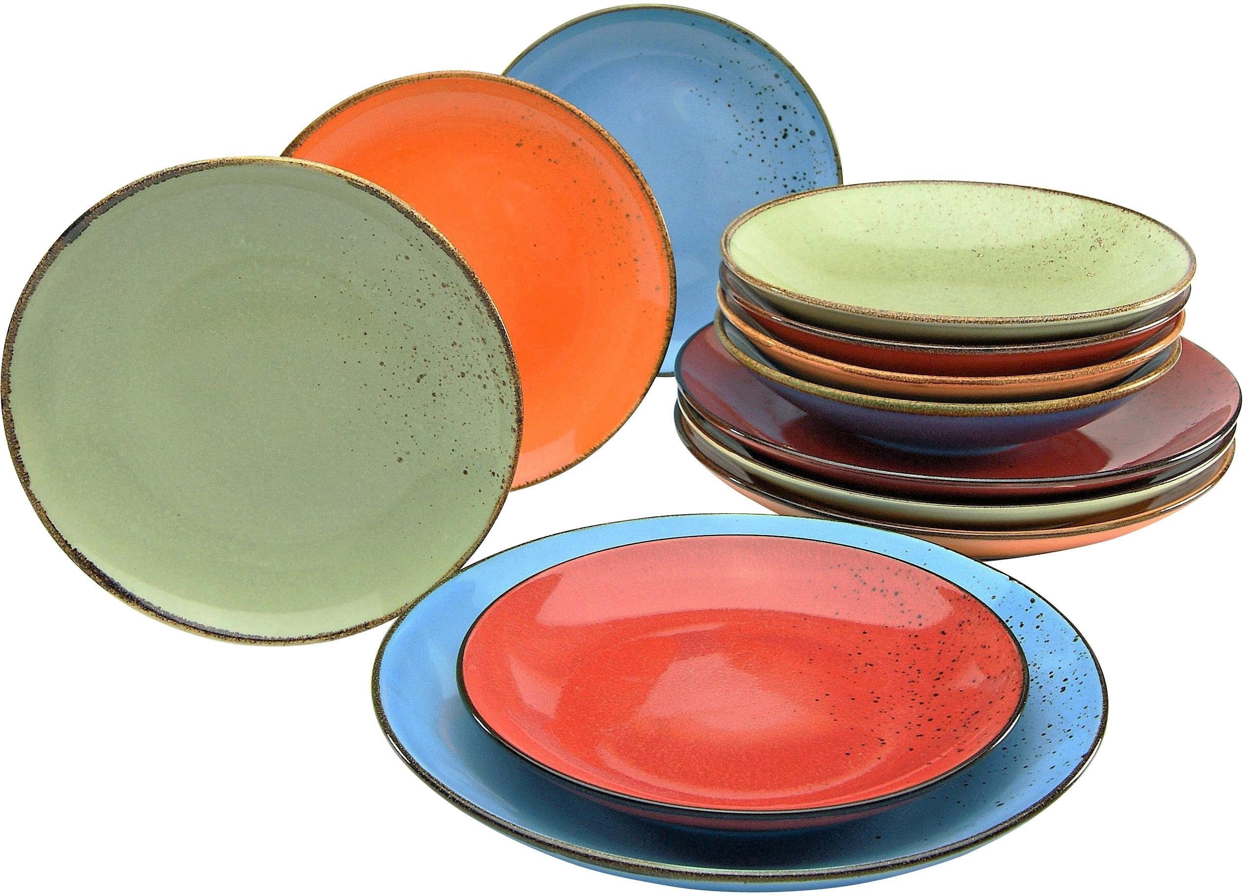 CreaTable Eetservies Servies-set NATURE COLLECTION Mediterran (set, 12-delig) serviezen multicolor