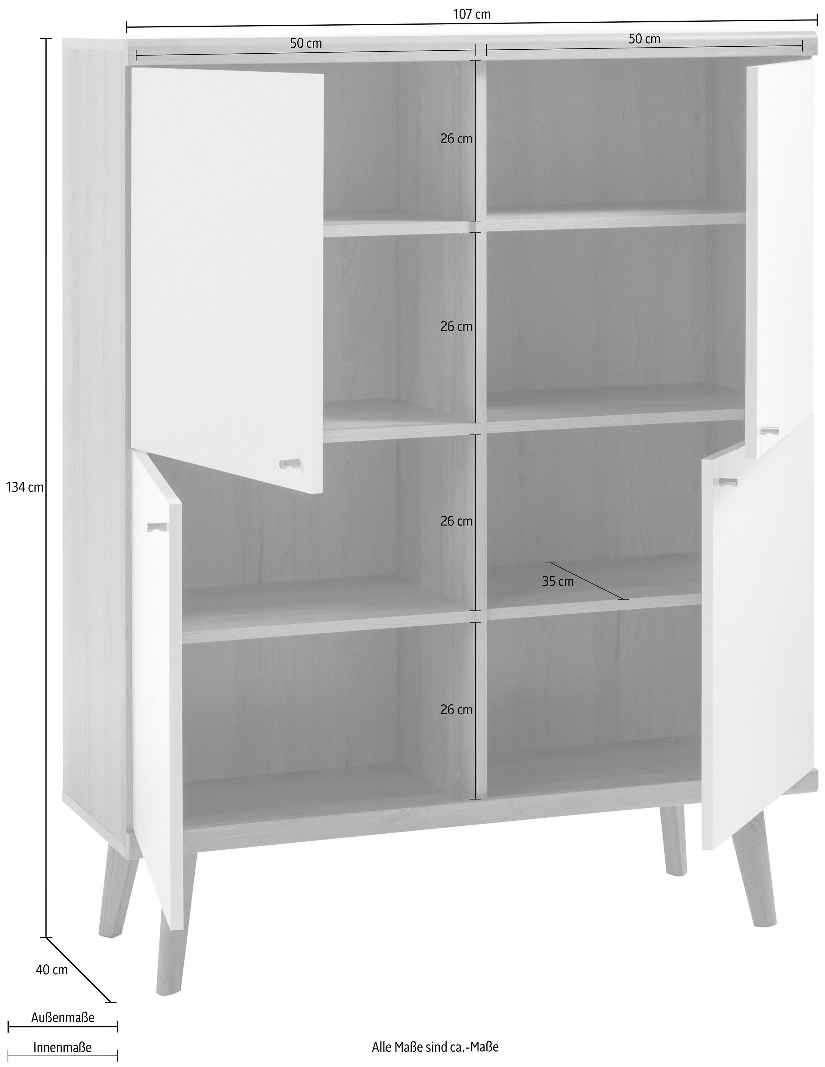 andas Highboard MERLE Scandi Design, breedte 107 cm