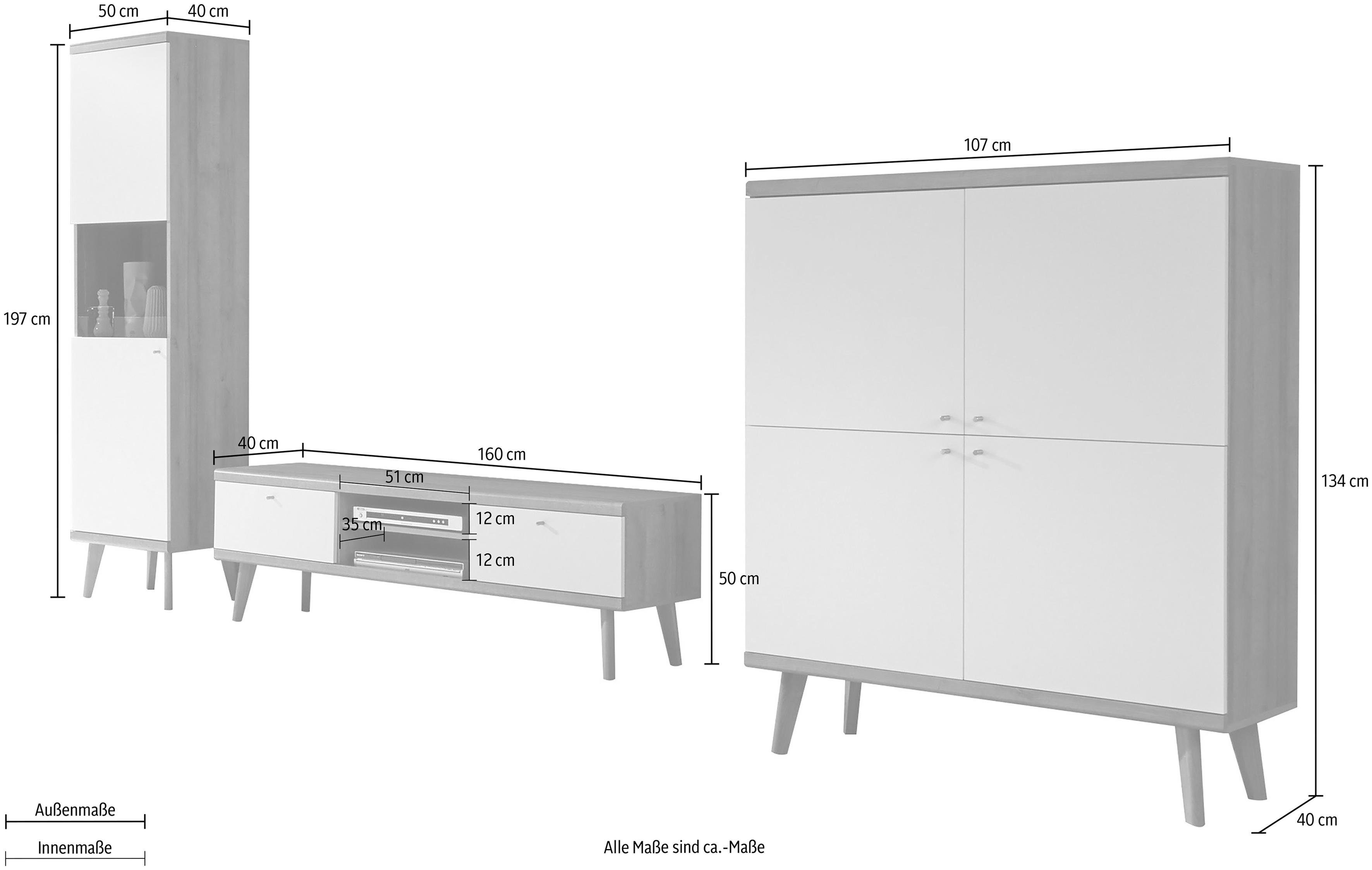 andas Wandmeubel MERLE uit de freundin home collection (set, 3-delig)