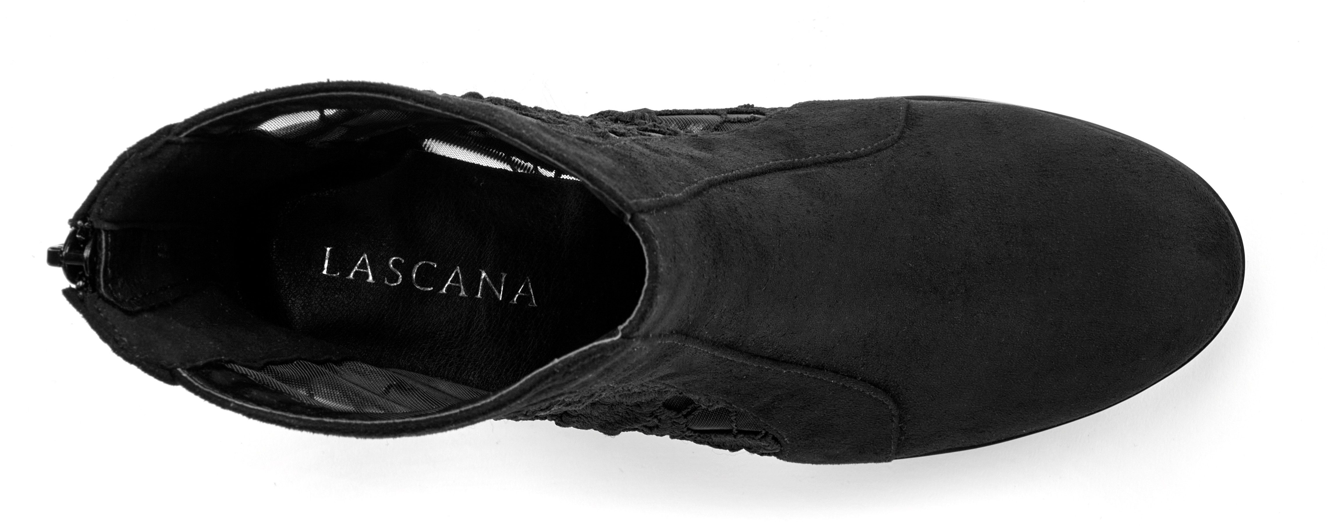 Lascana Highheel-laarsjes Ankle boot, laars met modieuze punt en comfortabele blokhak