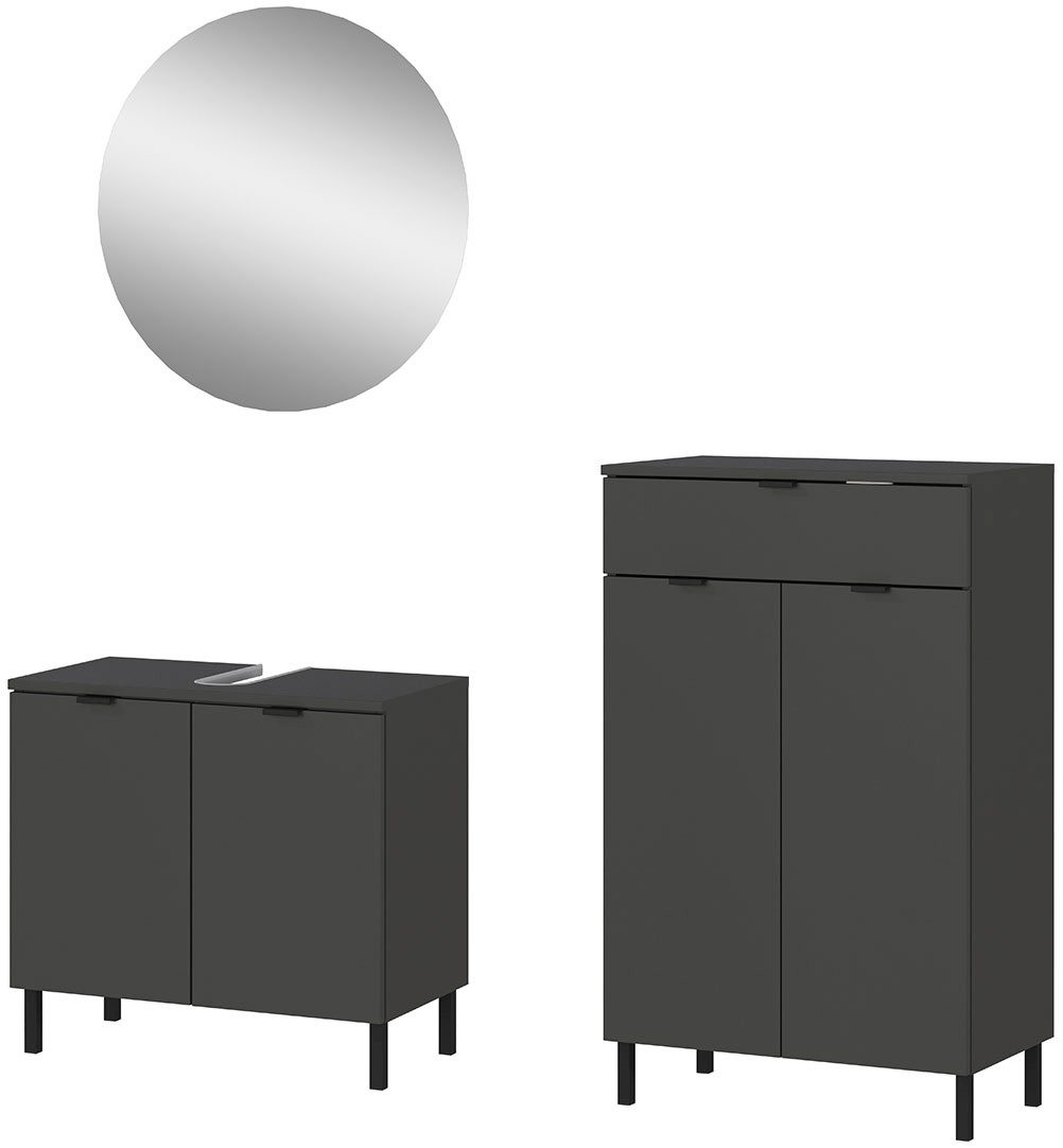 GERMANIA Badmeubelset GW-Arcena Met deur- en ladedemping (3 stuks) badmeubelsets grijs