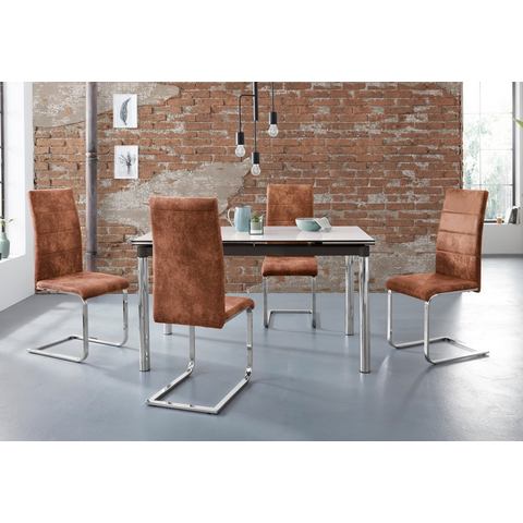 my home Eethoek Nelson-Cosy met 4 stoelen, tafel uittrekbaar, breedte 140-200 cm (set, 5-delig)
