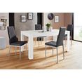 my home eethoek lynn160-brooke tafel met 4 stoelen (set, 5-delig) wit