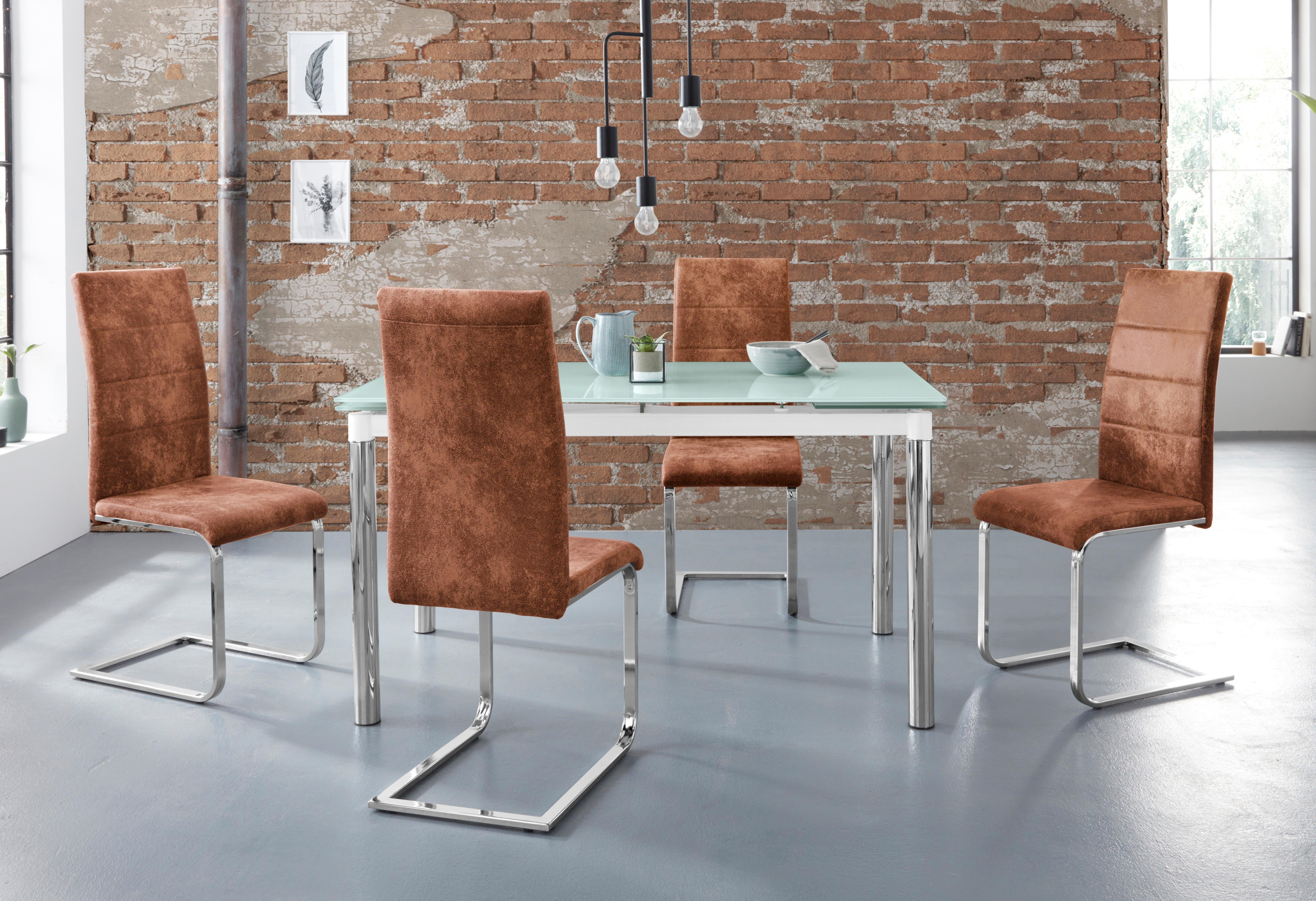 my home Eethoek Nelson/Cosy met 4 stoelen, tafel uittrekbaar, breedte 140-200 cm (set, 5-delig)